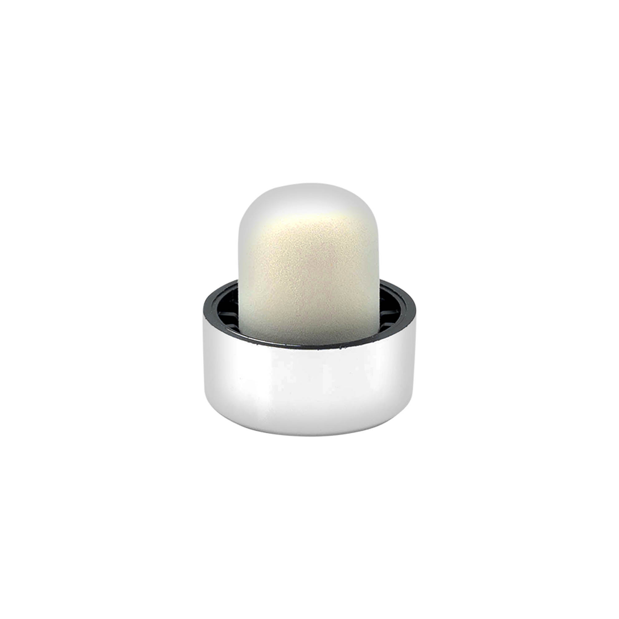Handle cork 19 mm, plastic, silver, for opening: cork Handle cork 19 mm, plastic, silver, for opening: cork