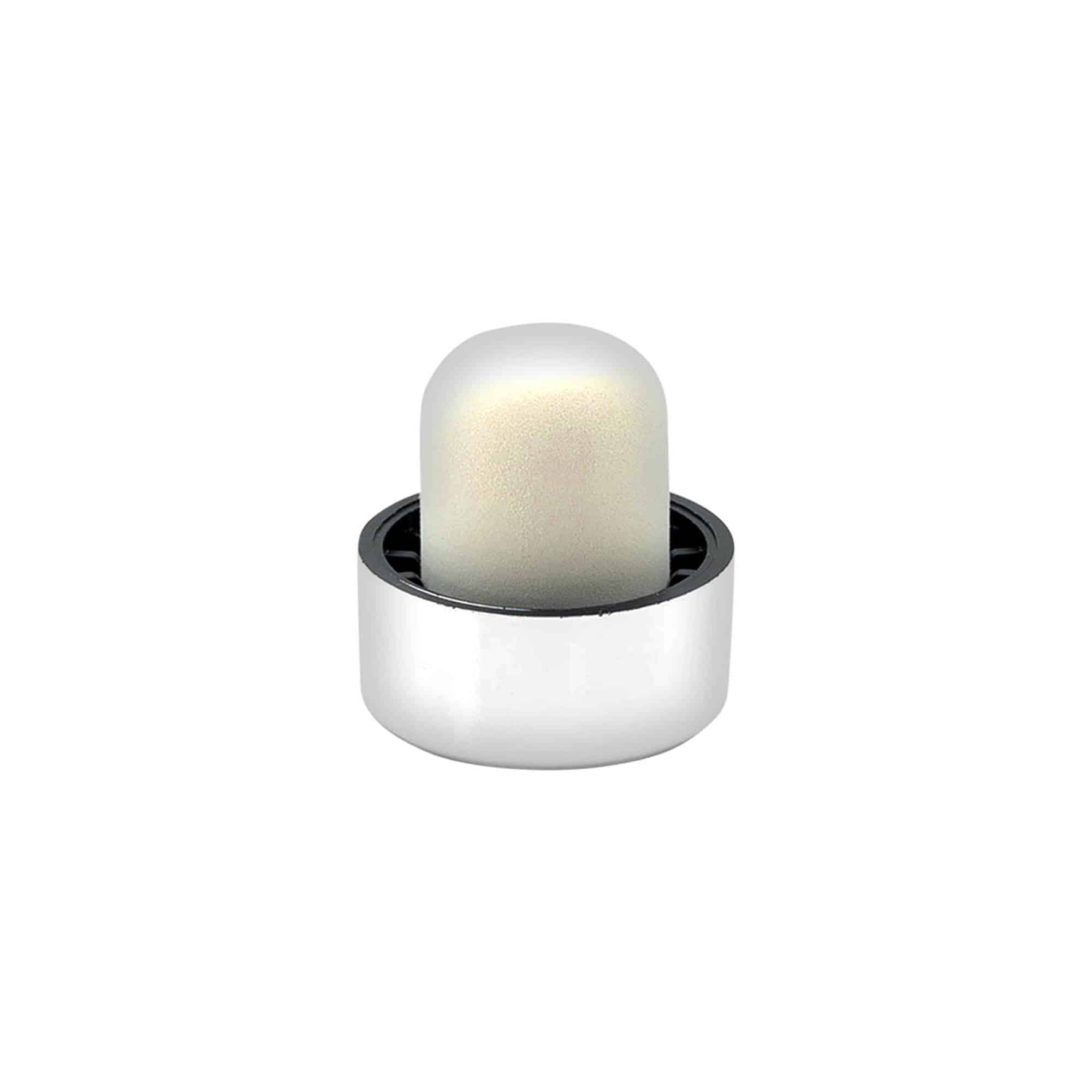 Handle cork 19 mm, plastic, silver, for opening: cork