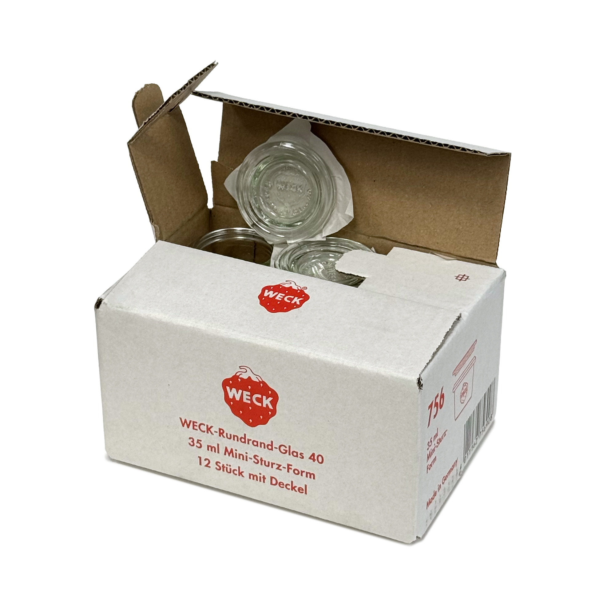 12x 35 ml WECK inverted jar with glass lid RR 40
