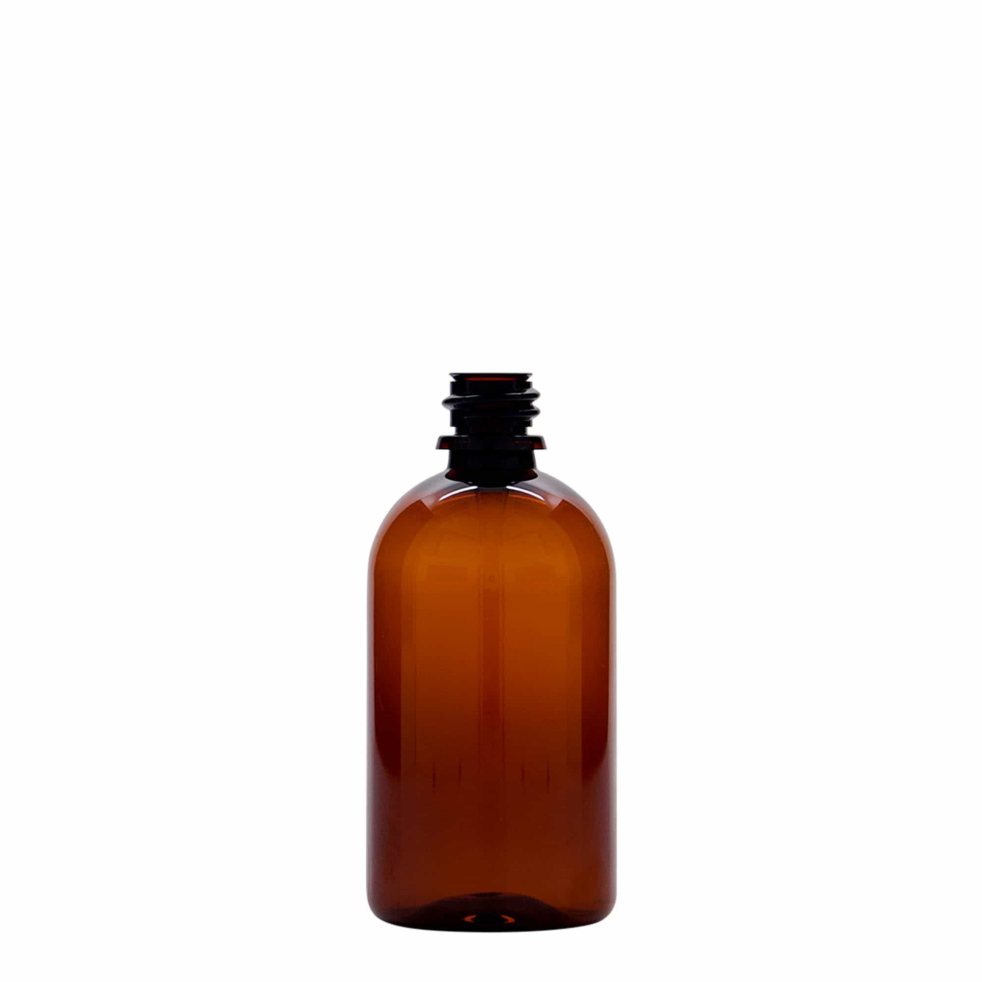 100 ml PET medical bottle 'Easy Living', brown, plastic, opening: DIN 18
