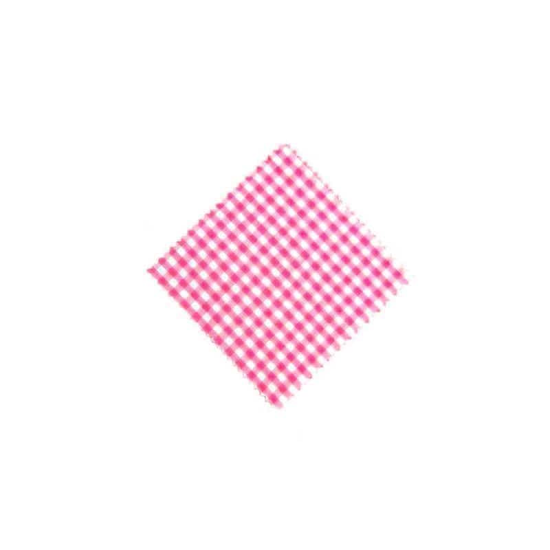 Checked fabric jar cover 12x12, square, textile, pink, for opening: TO38-TO53