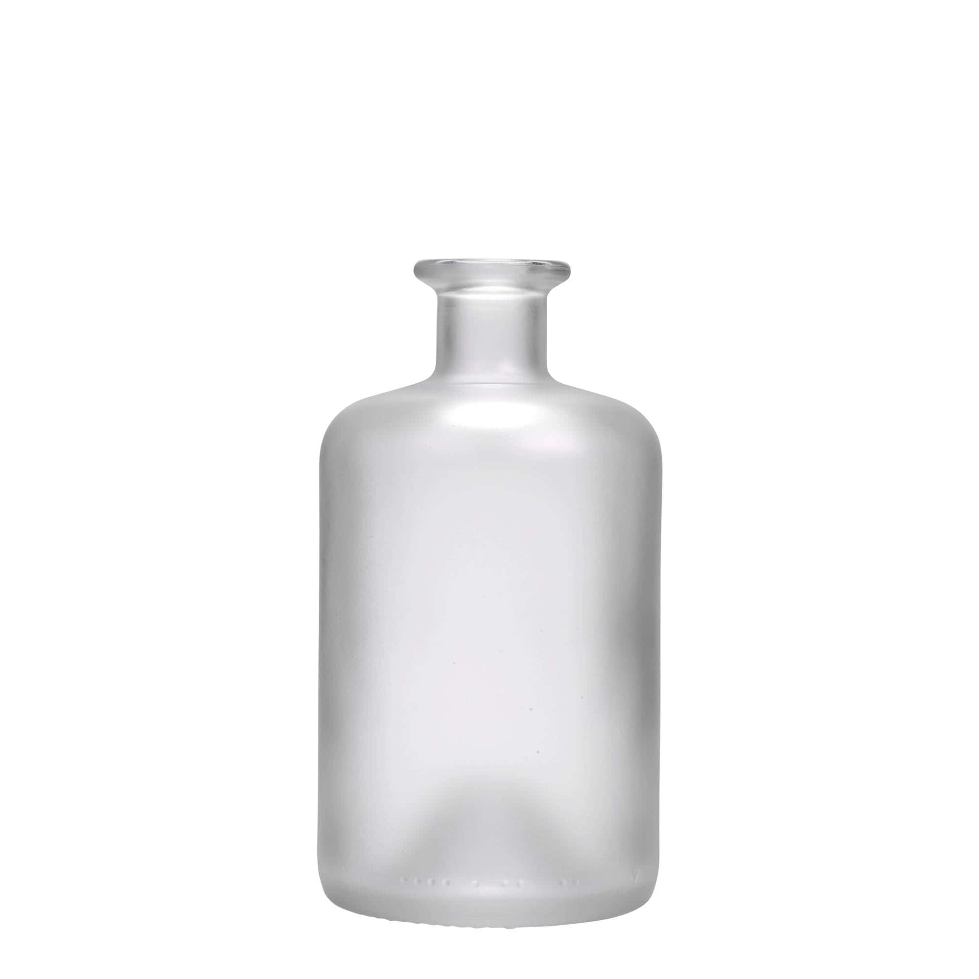 500 ml glass bottle apothecary, frosted, opening: cork