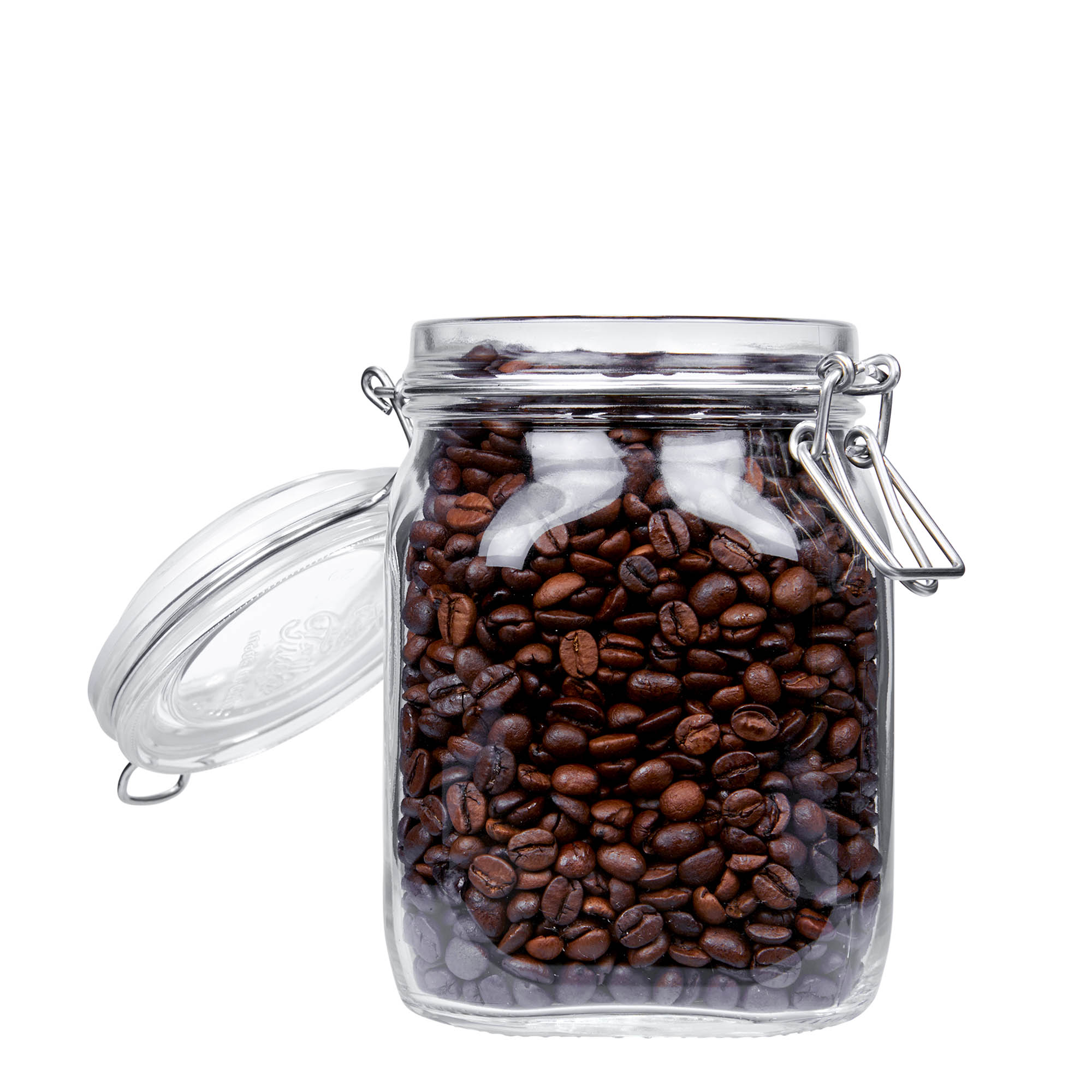 1,000 ml wire bail jar ‘Fido’, square, opening: wire bail closure