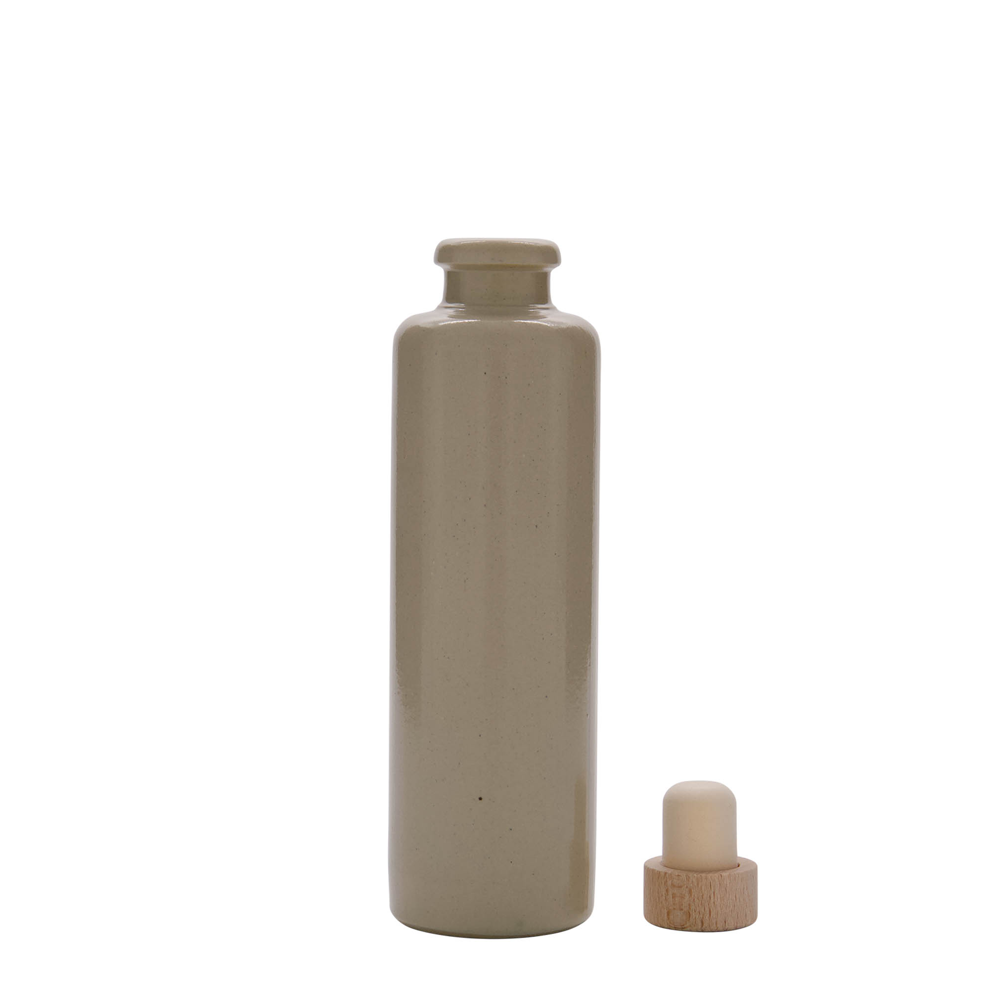 200 ml clay jug, stoneware, beige, opening: cork