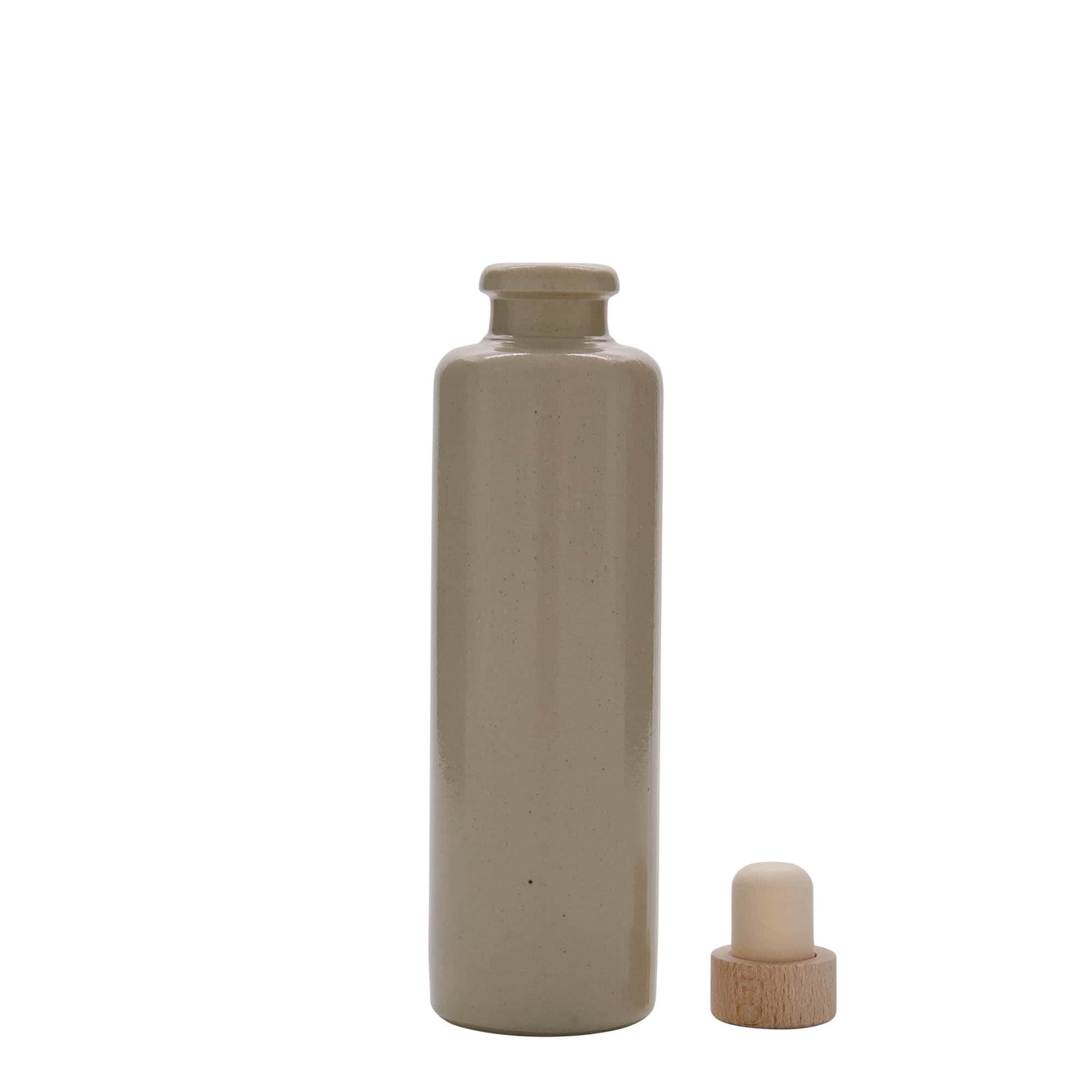 200 ml clay jug, stoneware, beige, opening: cork