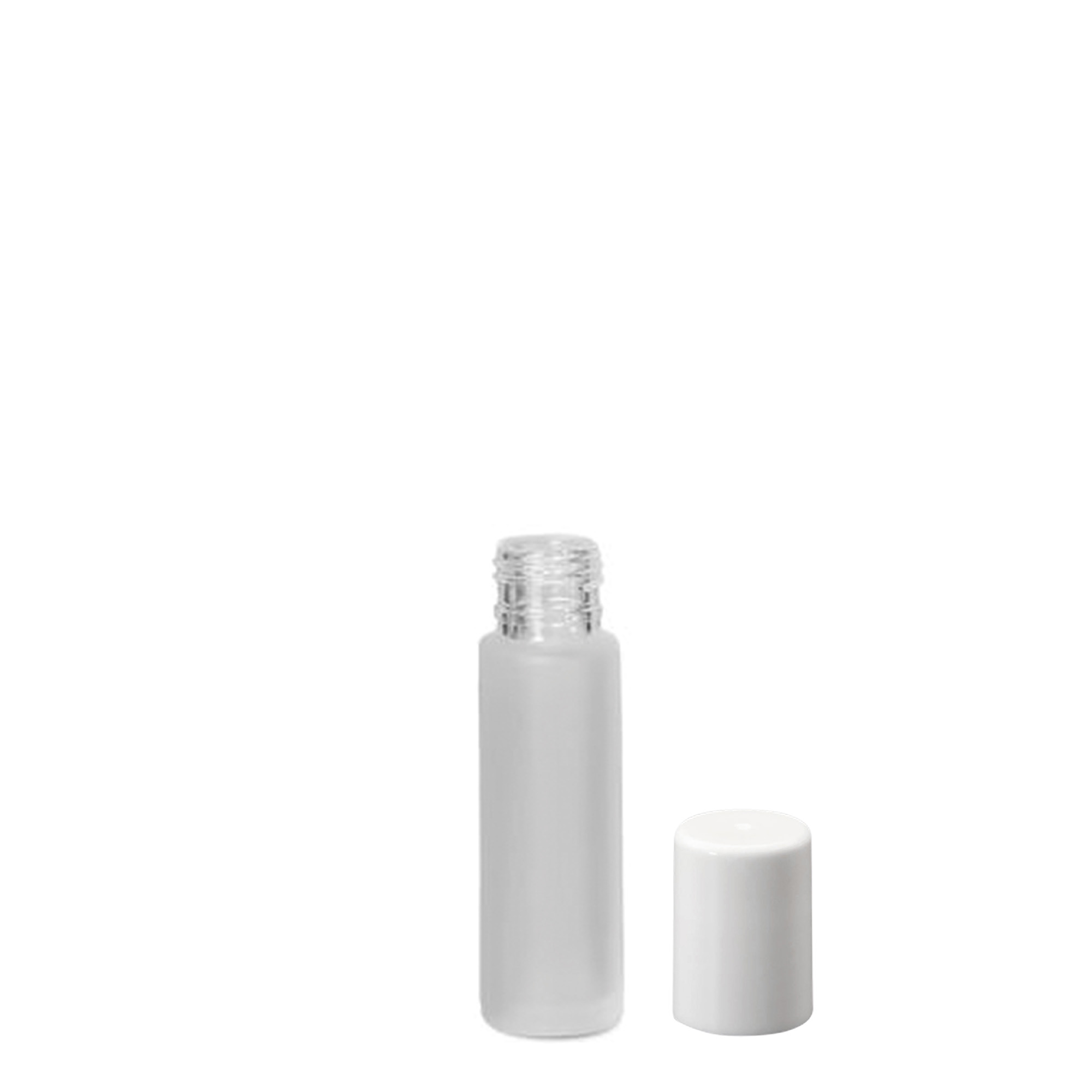10 ml roll-on bottle, glass, frosted, opening: screw cap 10 ml roll-on bottle, glass, frosted, opening: screw cap