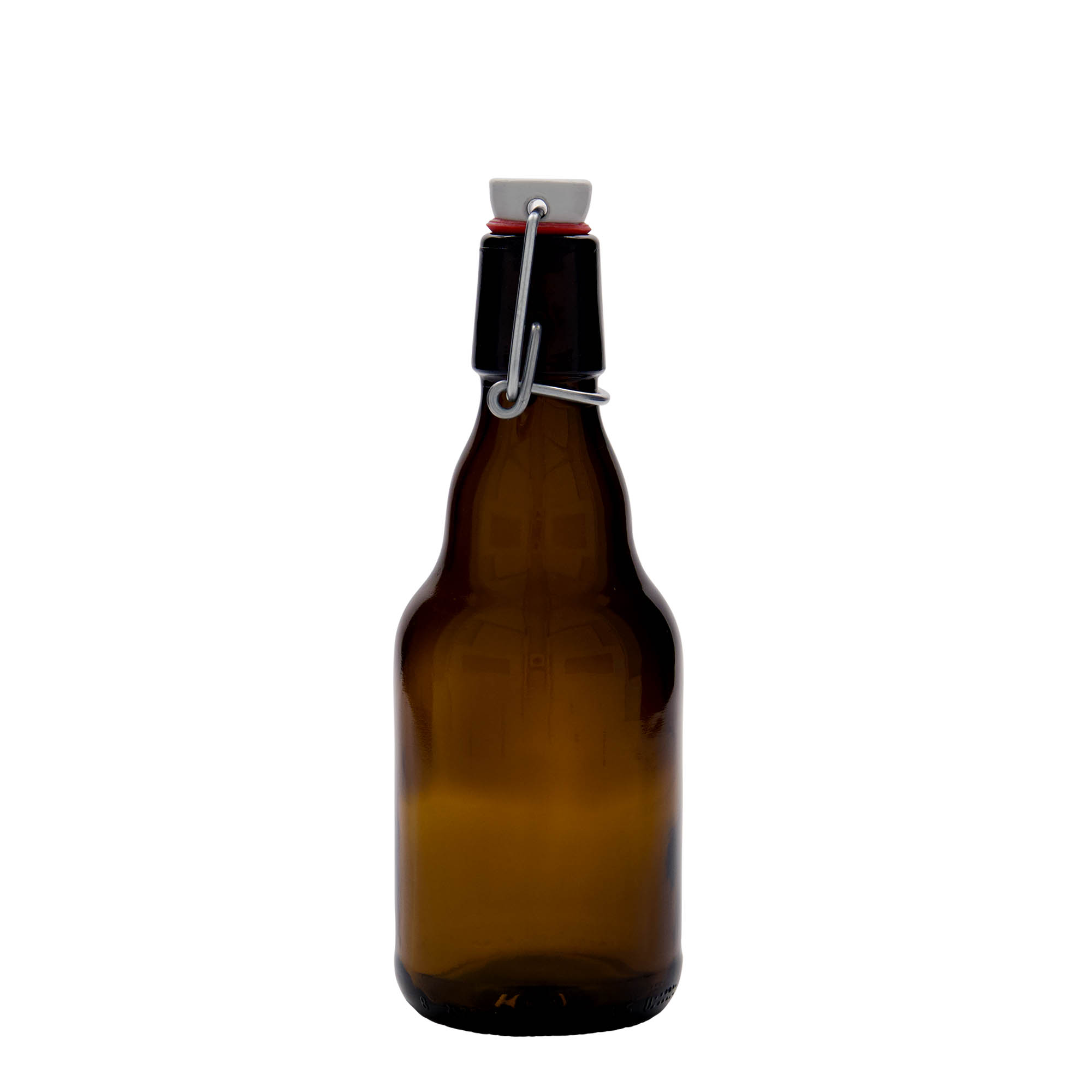 330 ml beer bottle 'Steinie', glass, brown, opening: swing top closure 330 ml beer bottle 'Steinie', glass, brown, opening: swing top closure