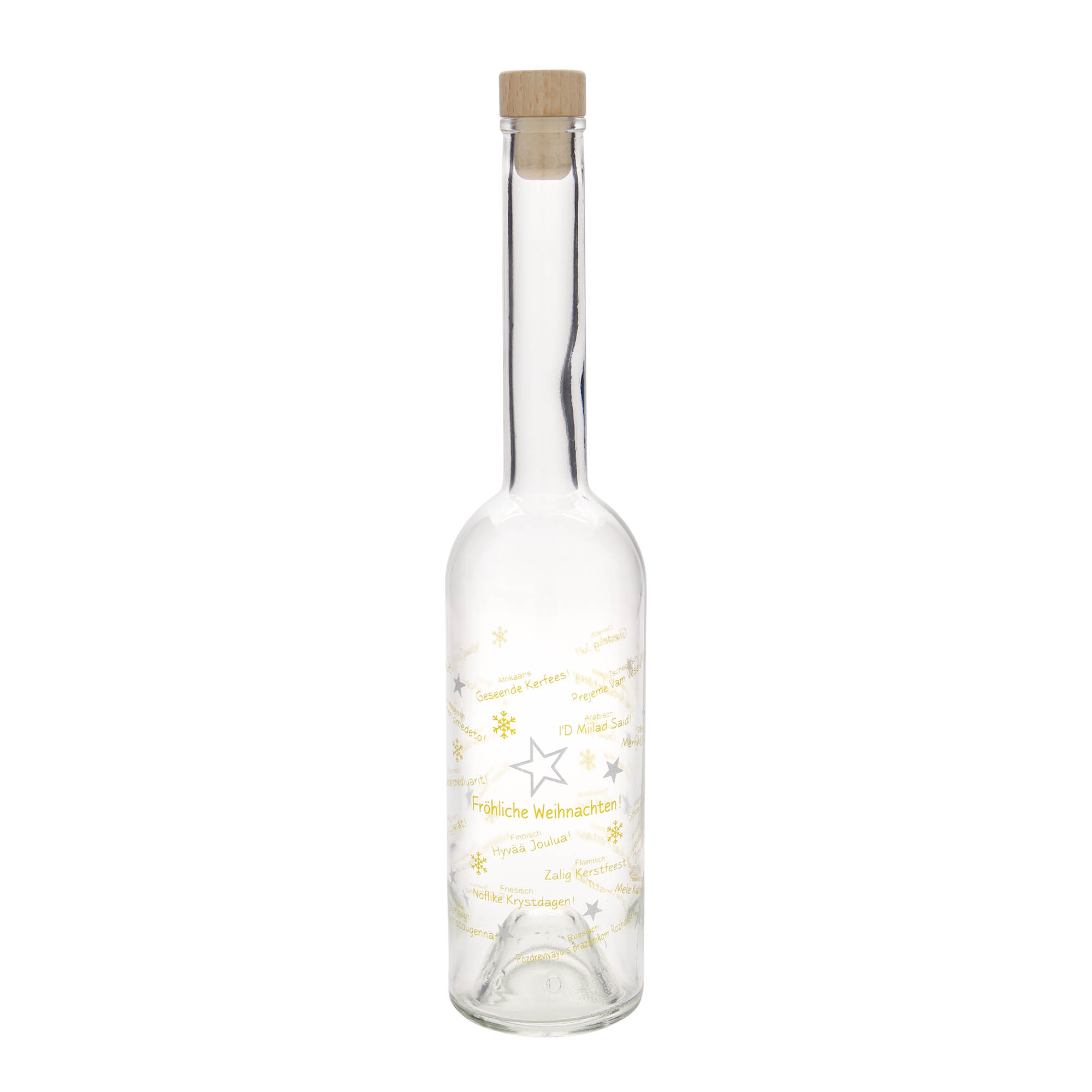 500 ml glass bottle ‘Opera’, motif: Christmas around the world, opening: cork