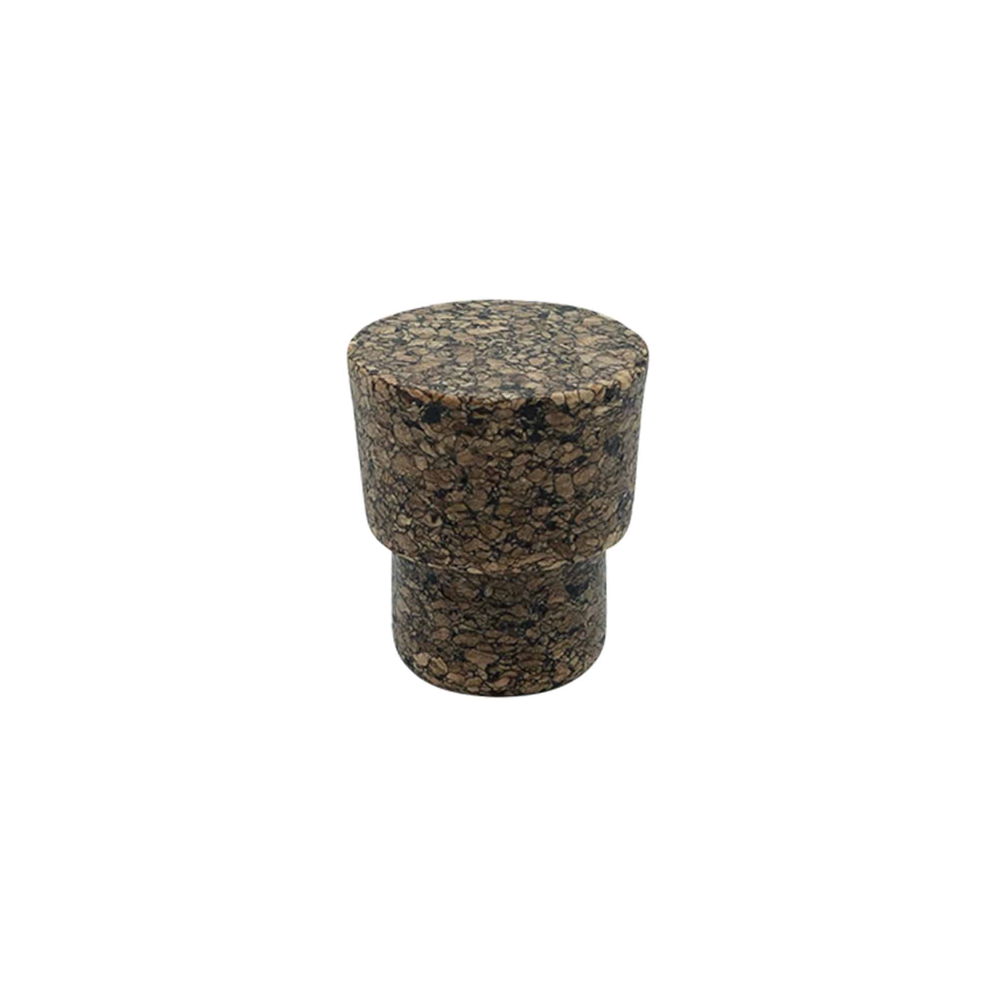 Handle cork 'Cornice' 22.5 mm, Corkcoal, for opening: Cork