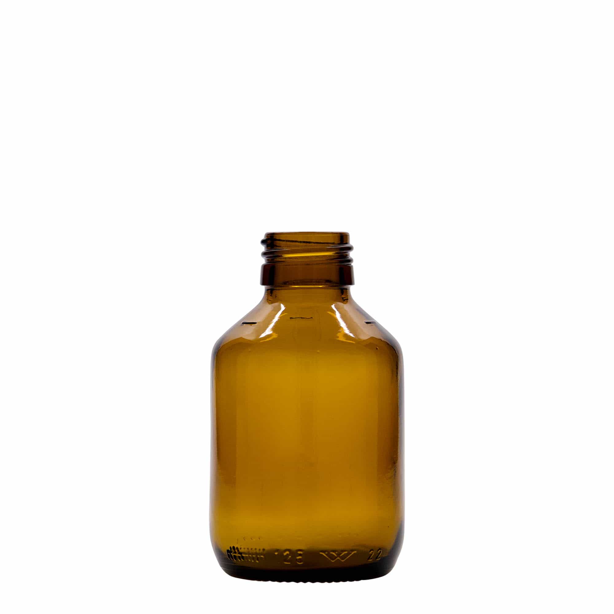 125 ml medicine bottle, brown, glass, opening: PP 28
