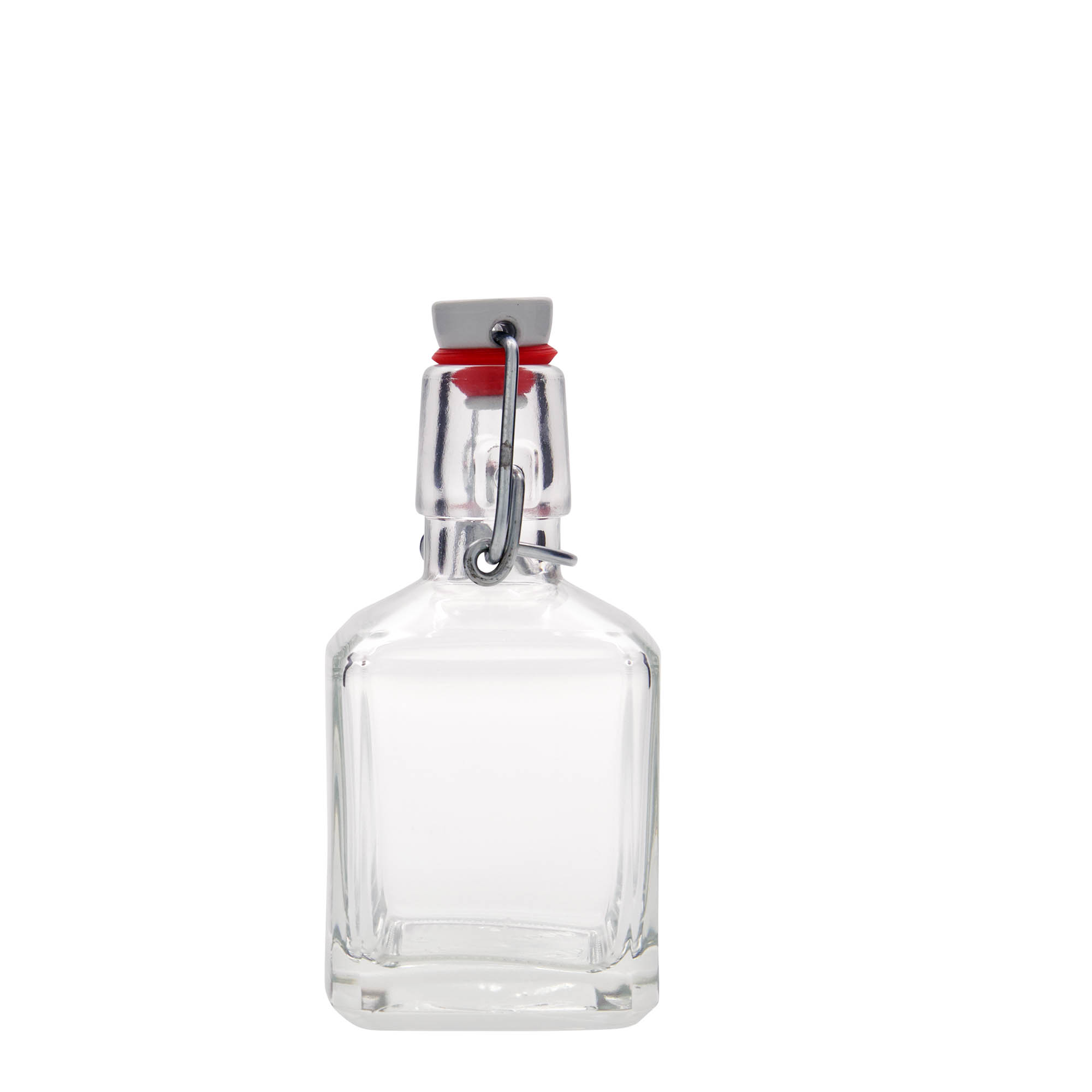 200 ml glass bottle 'Kubica', square, opening: swing top closure