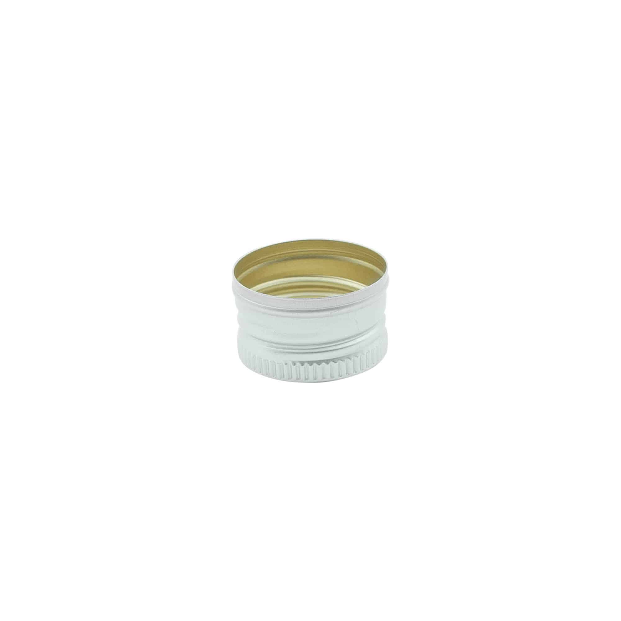 Screw cap, metal, silver, for opening: PP 22