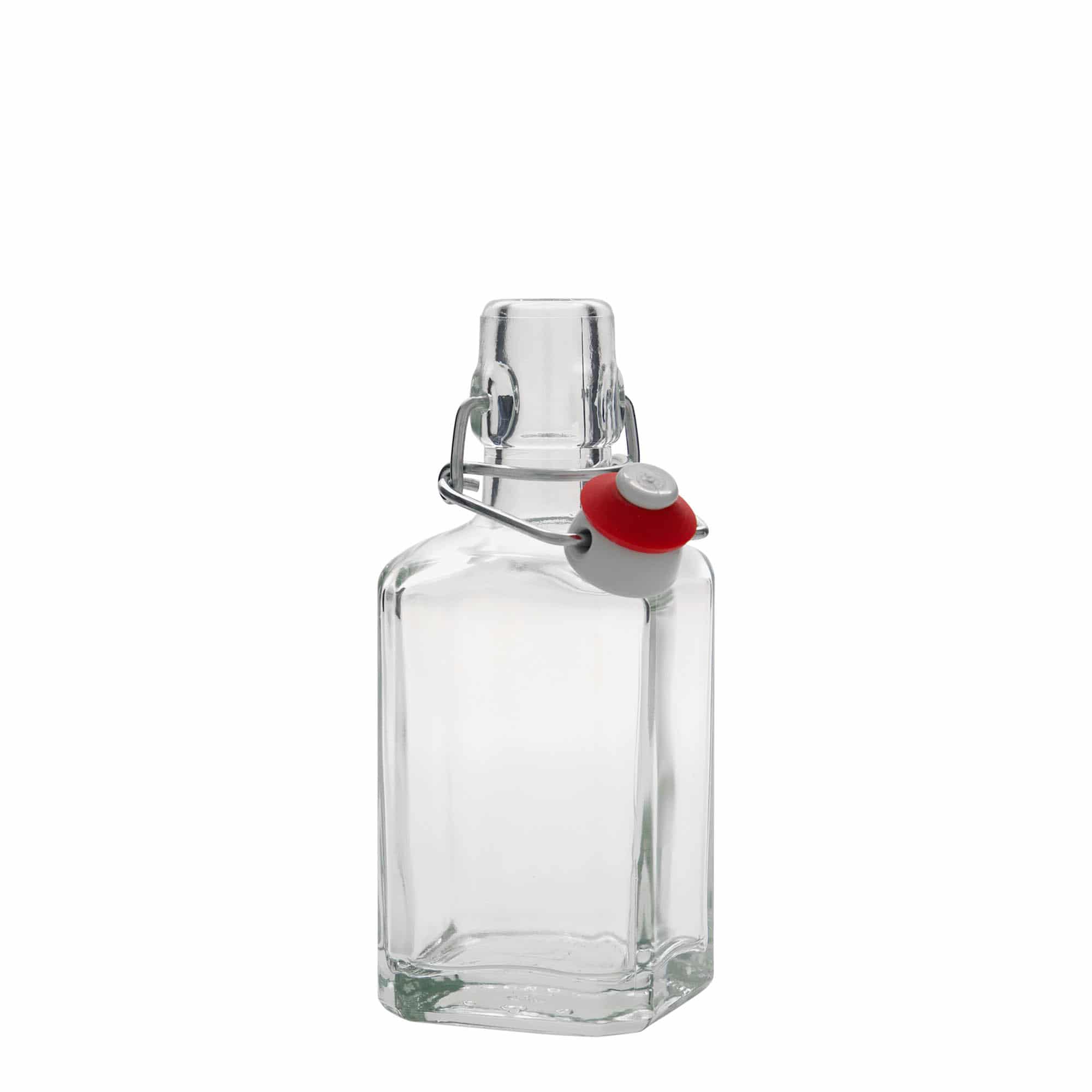 250 ml glass bottle 'Rialto', square, opening: swing top closure