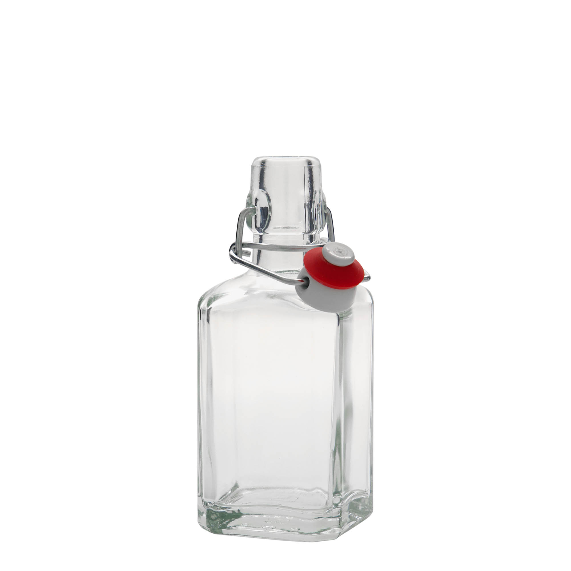 250 ml glass bottle ‘Rialto’, square, opening: swing top closure