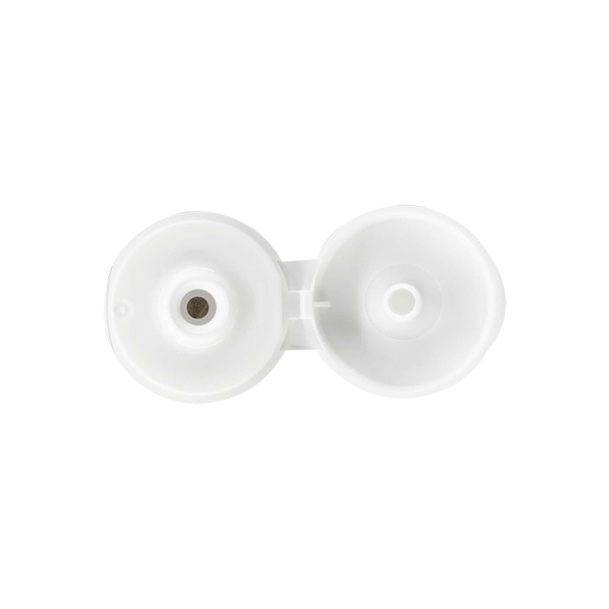 Screw cap with hinge, PP plastic, white, for opening: 24/410 Screw cap with hinge, PP plastic, white, for opening: 24/410