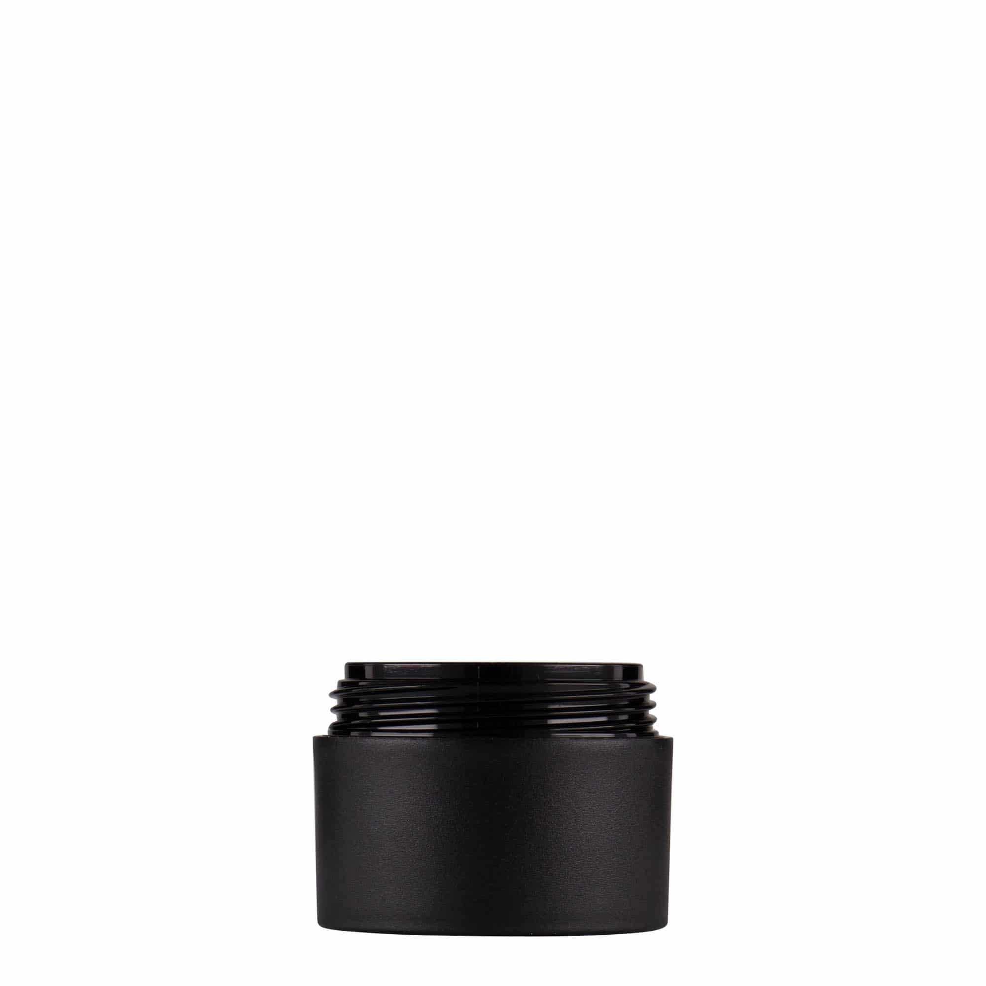 15 ml plastic jar 'Antonella', PP, black, closure: screw cap