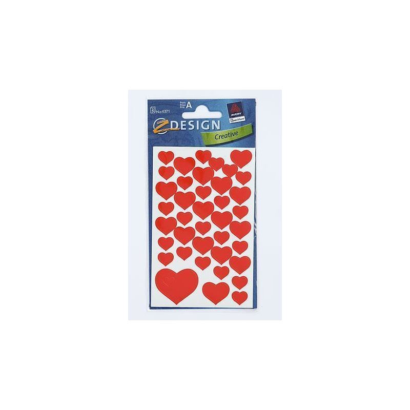Zweckform Stickers ‘Hearts’, paper, red