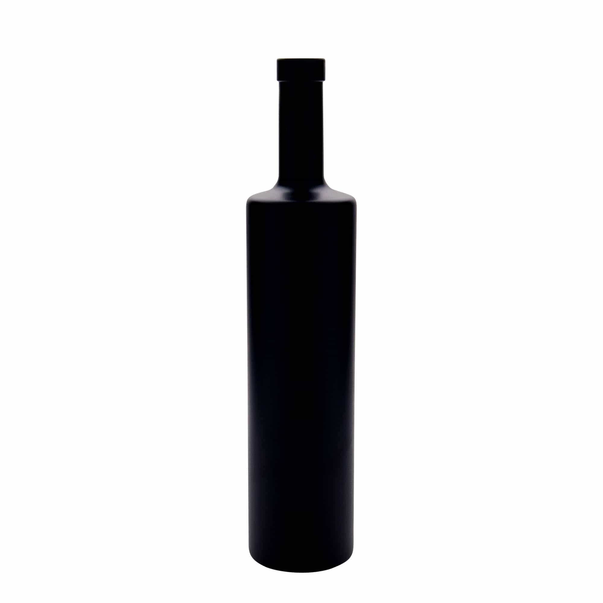 700 ml glass bottle 'Centurio', black, opening: cork
