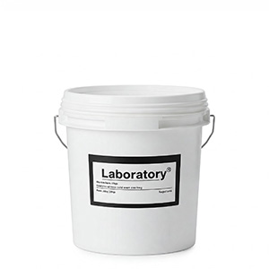Product example: White bucket with lid has a black and white label with the inscription "Laboratory"