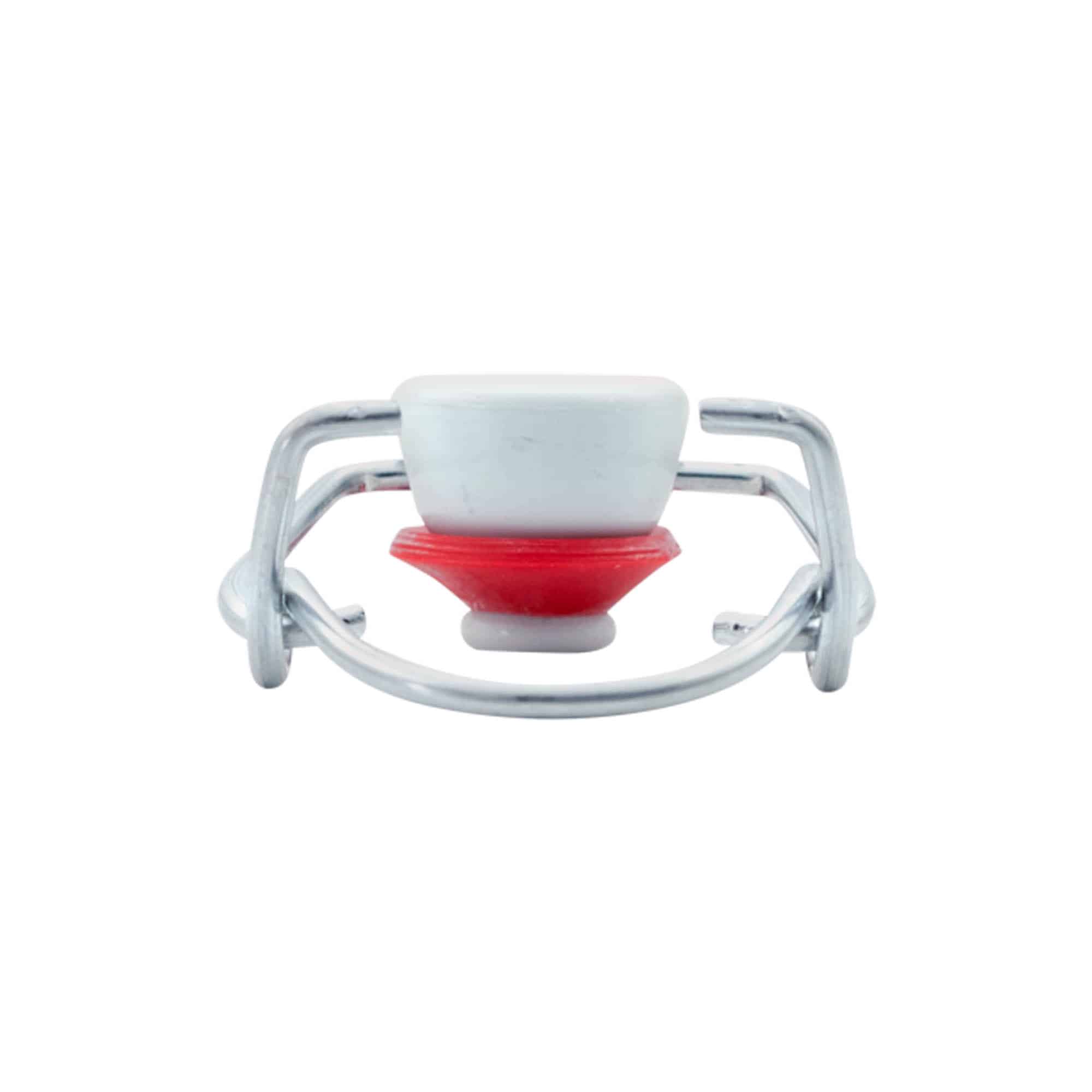 Standard clamp closure, plastic, red-white Standard clamp closure, plastic, red-white