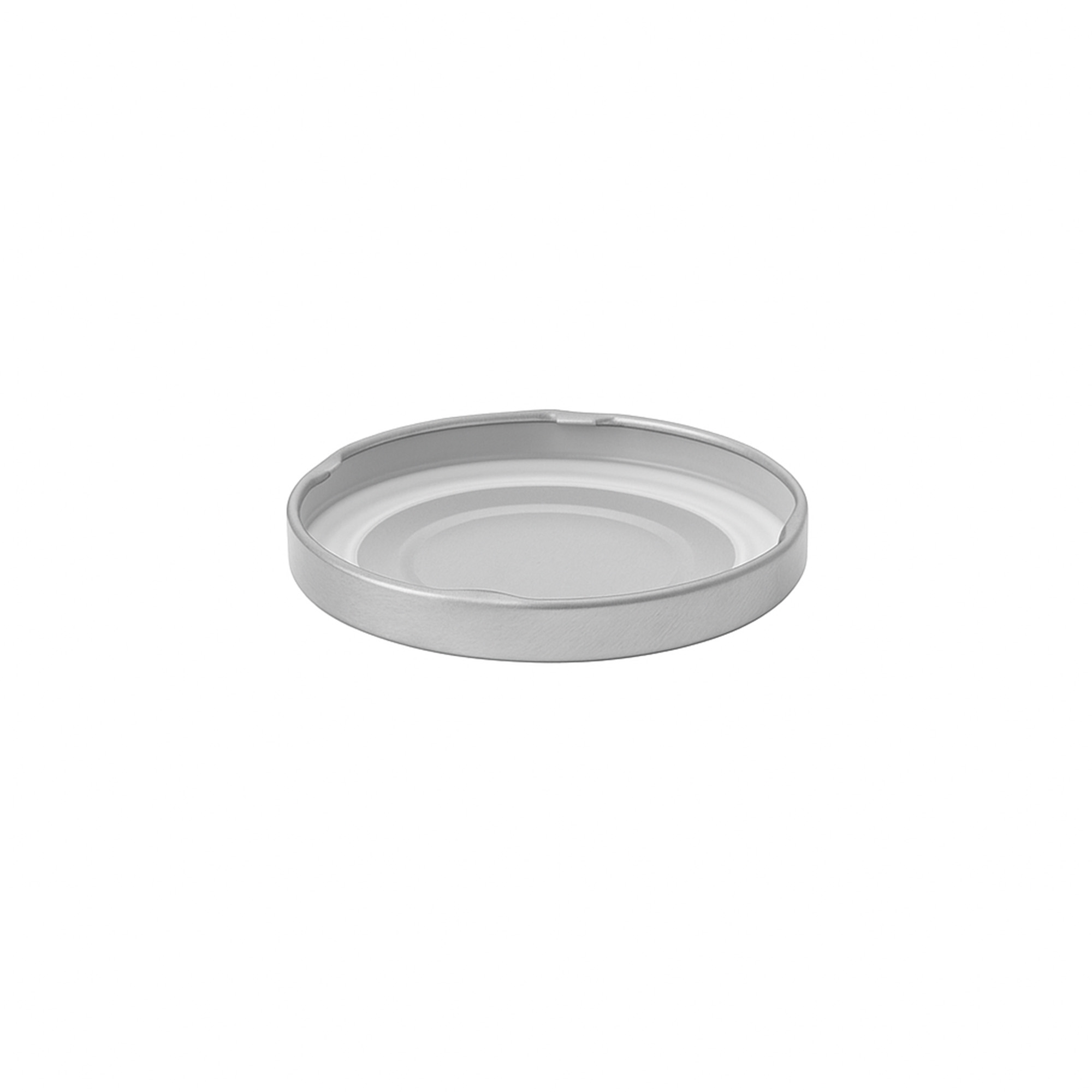 Twist-off lid, tinplate, silver, for opening: TO 63 Twist-off lid, tinplate, silver, for opening: TO 63
