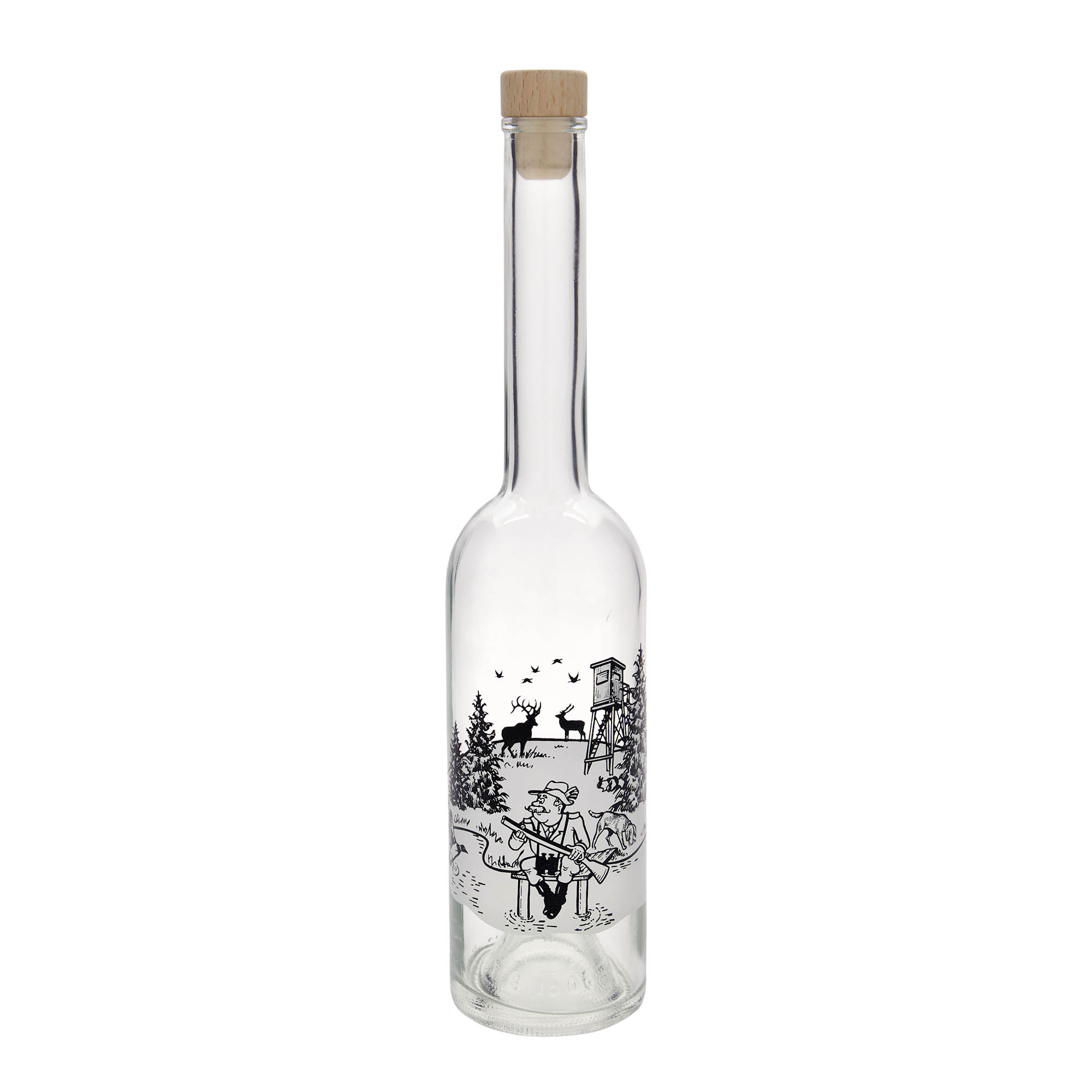 500 ml glass bottle 'Opera', design: hunter, opening: cork