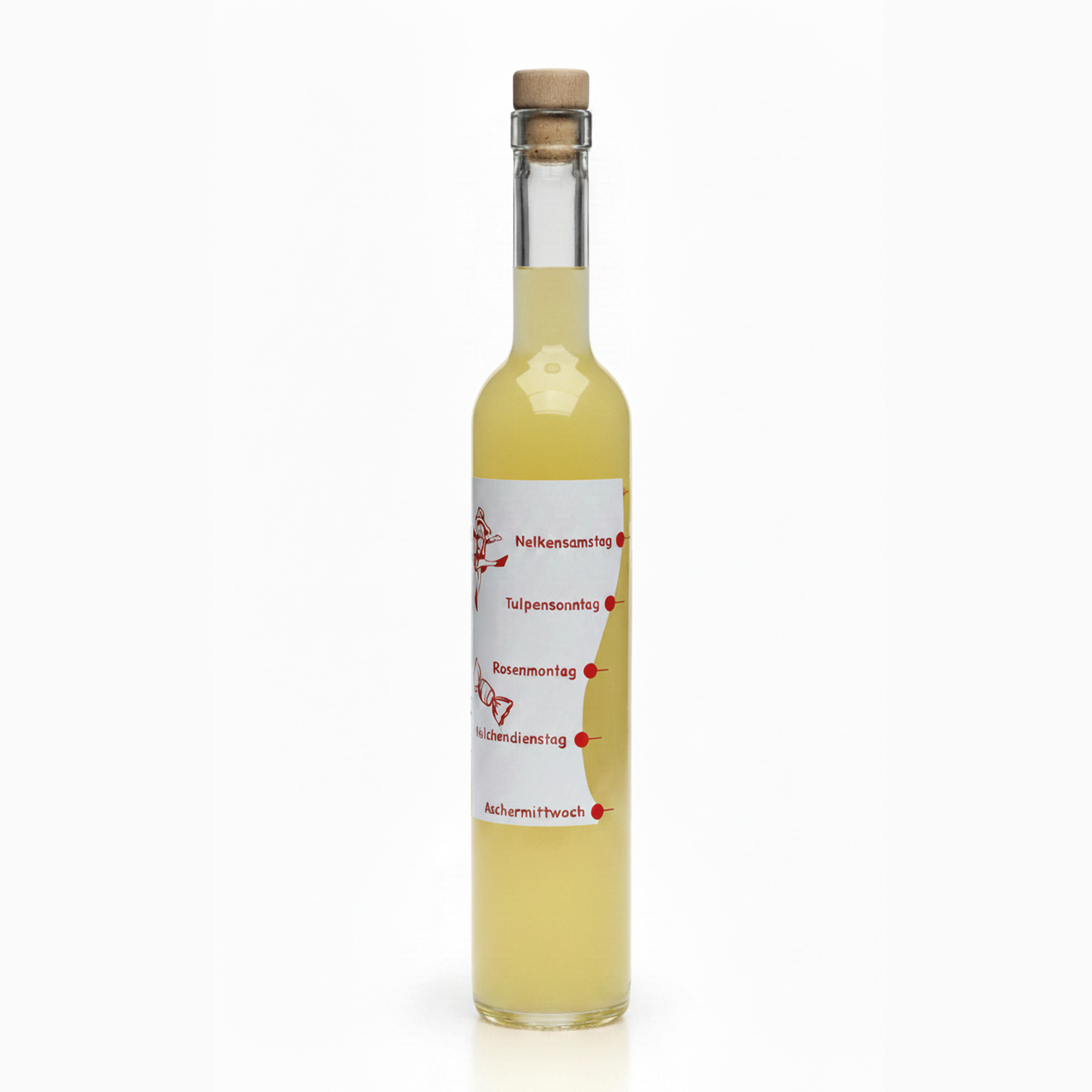 500 ml glass bottle Maximo printed 'Carnival', opening: cork