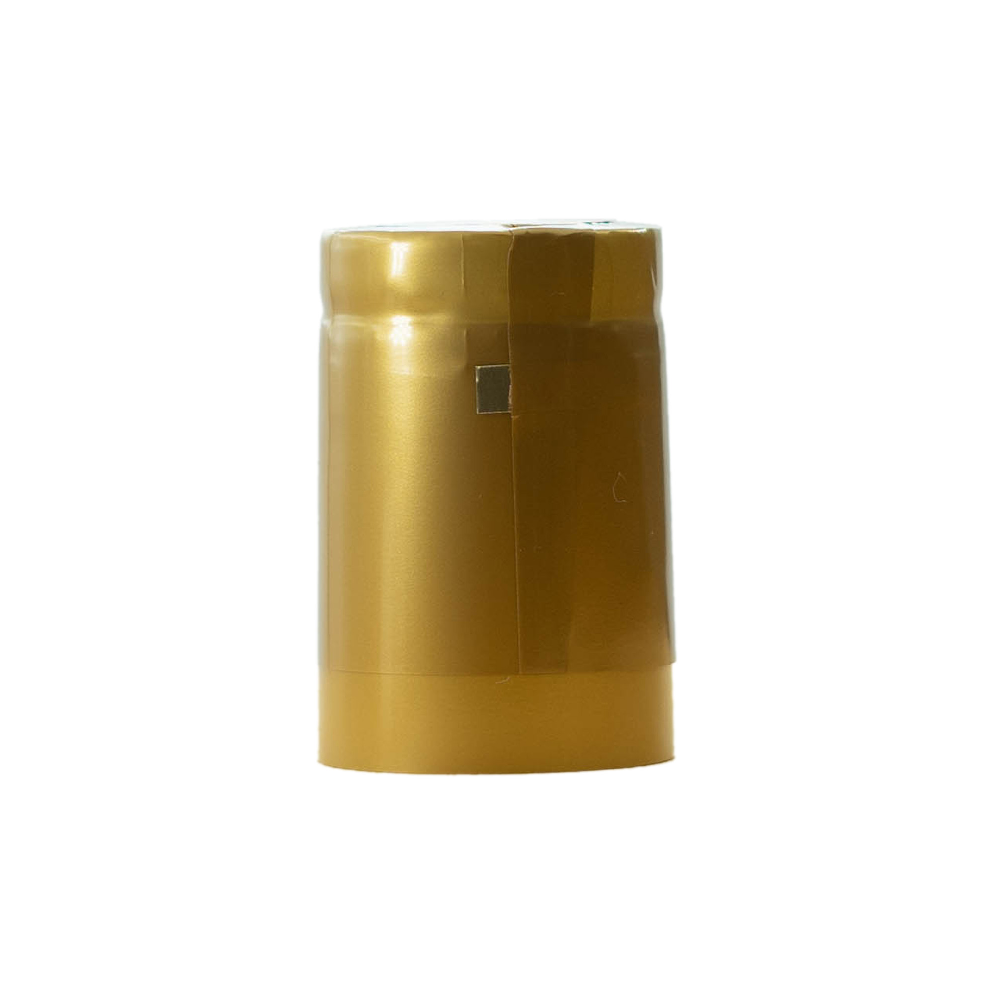 Shrink capsule 32x41, PVC plastic, gold Shrink capsule 32x41, PVC plastic, gold