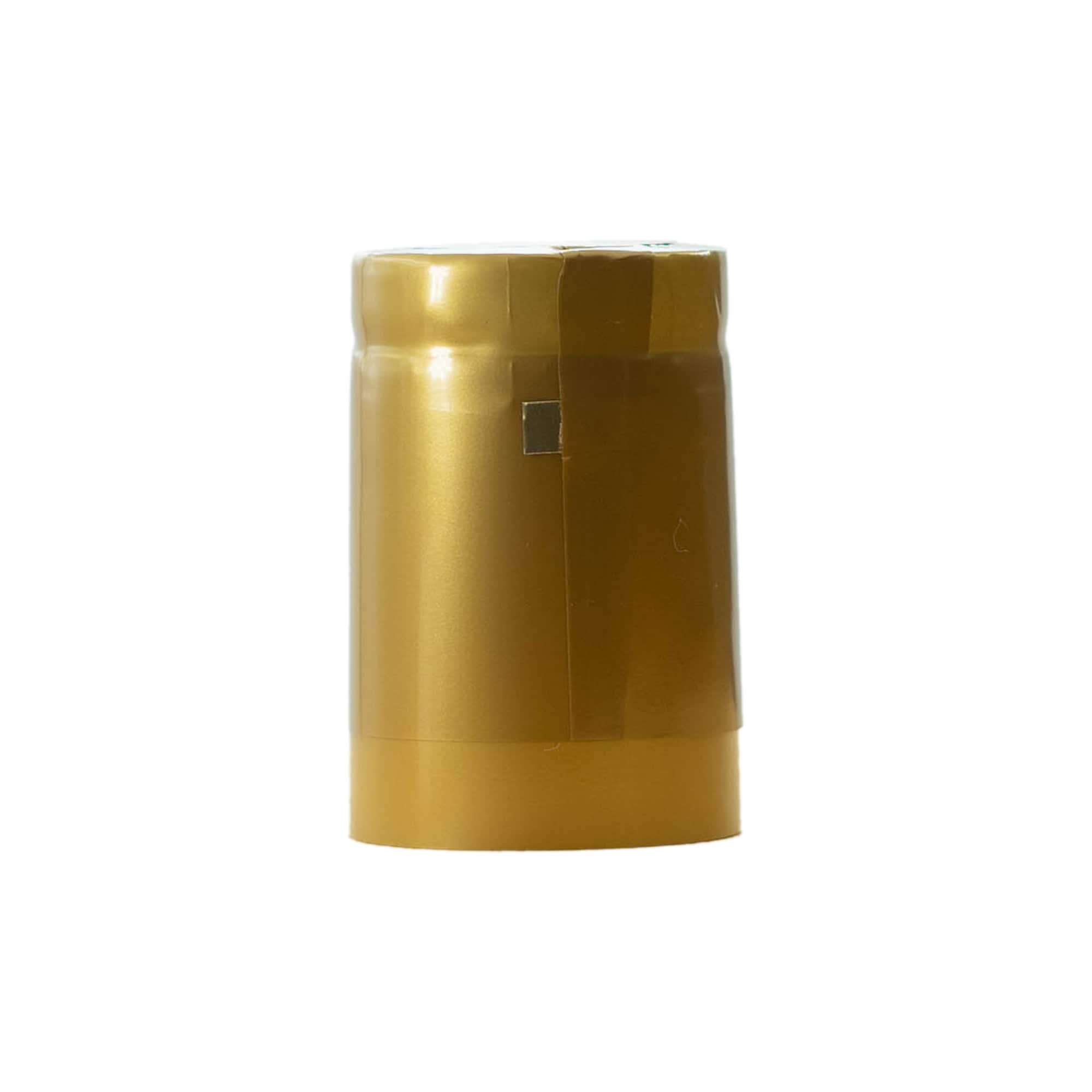 Shrink capsule 32x41, PVC plastic, gold
