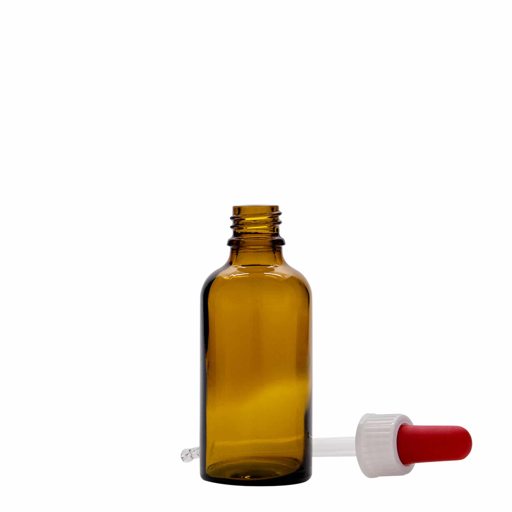 50 ml dropper bottle medicine, glass, brown-red, opening: DIN 18 50 ml dropper bottle medicine, glass, brown-red, opening: DIN 18