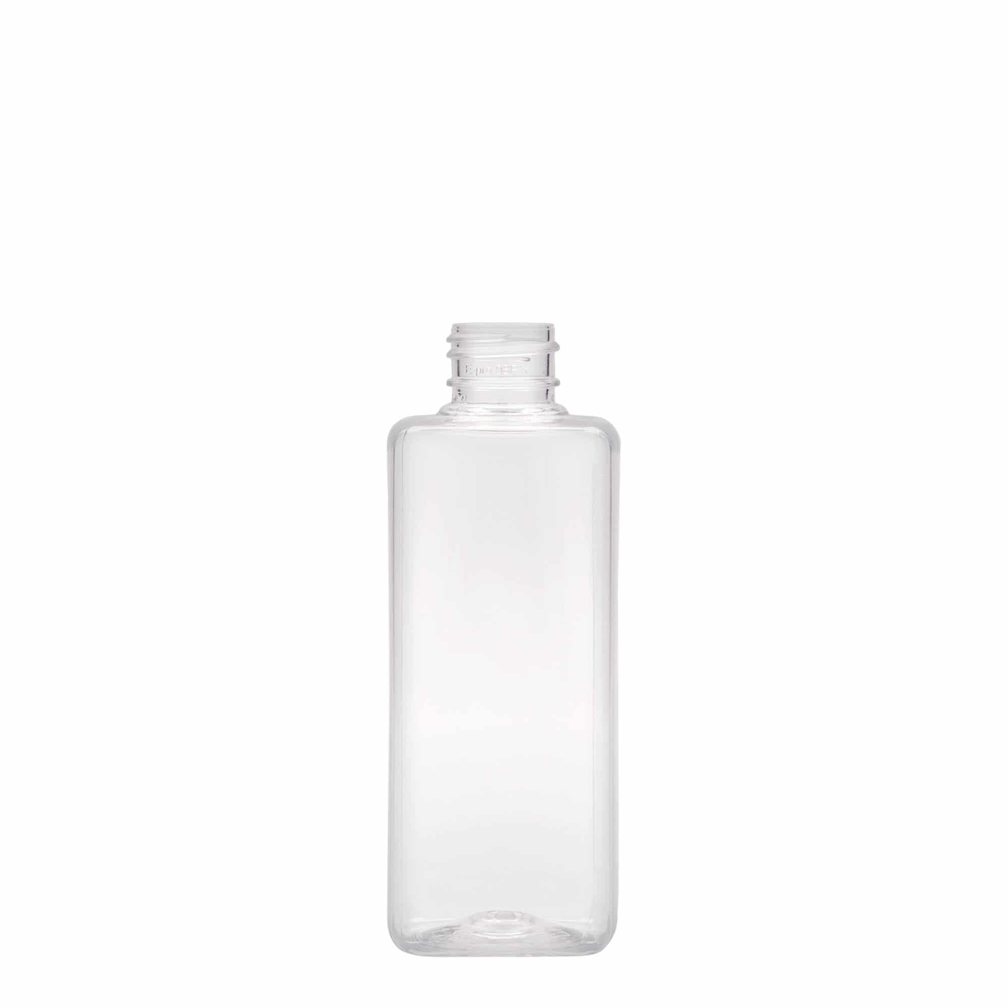 200 ml PET bottle 'Karl', square, plastic, closure: GPI 24/410