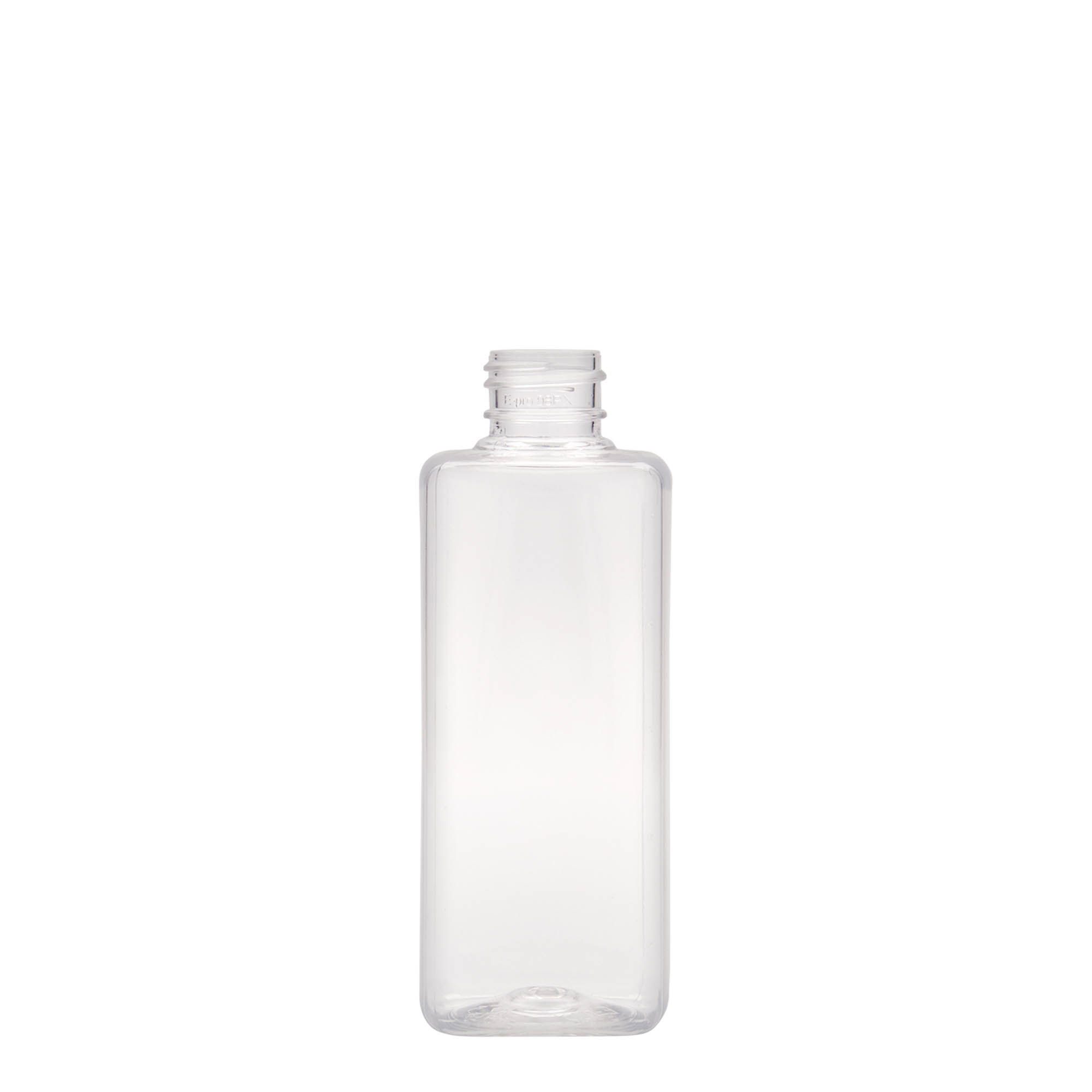 200 ml PET bottle 'Karl', square, plastic, neck: 24/410
