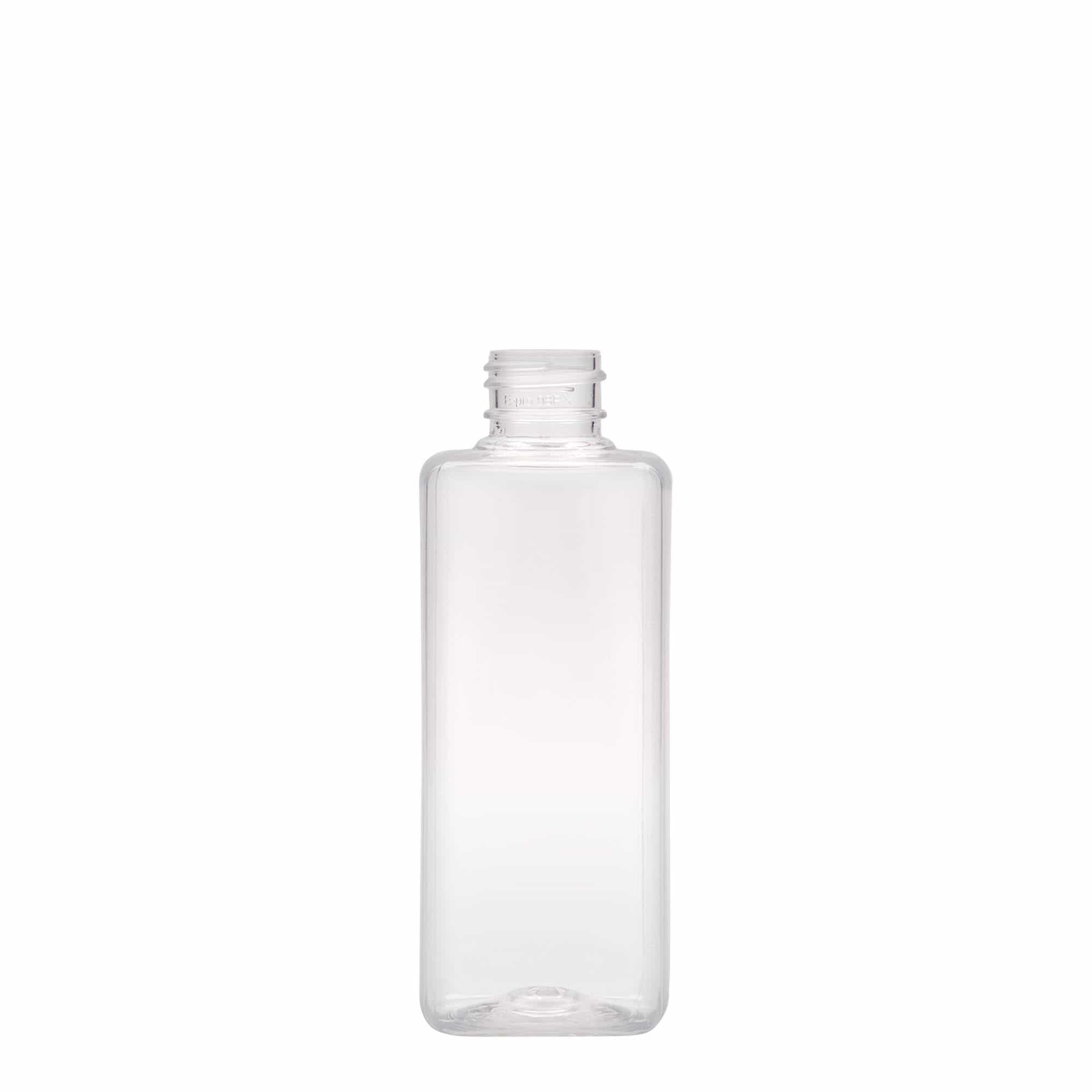 200 ml PET bottle ‘Karl’, square, plastic, neck: 24/410