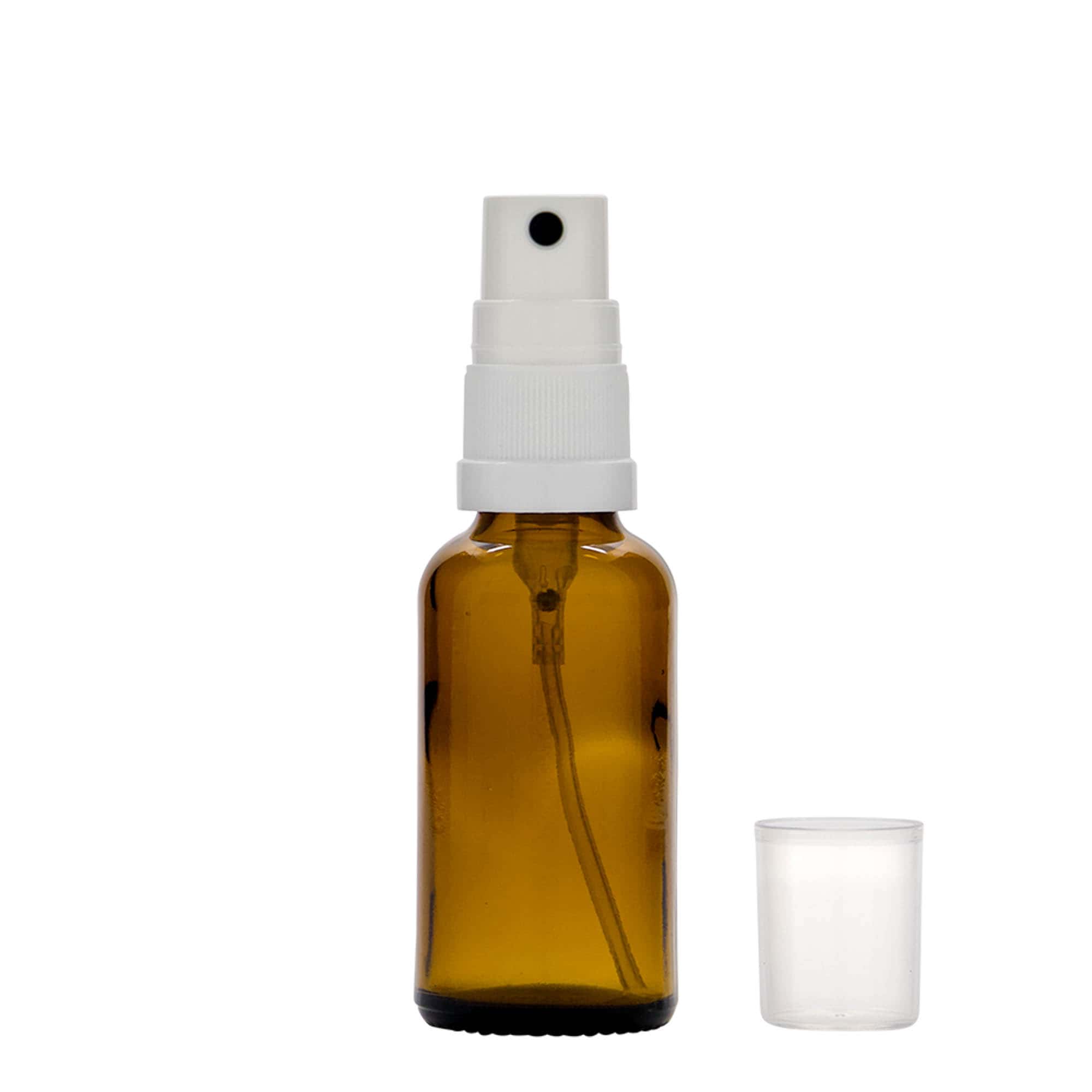 30 ml spray bottle medicine, glass, brown, opening: DIN 18