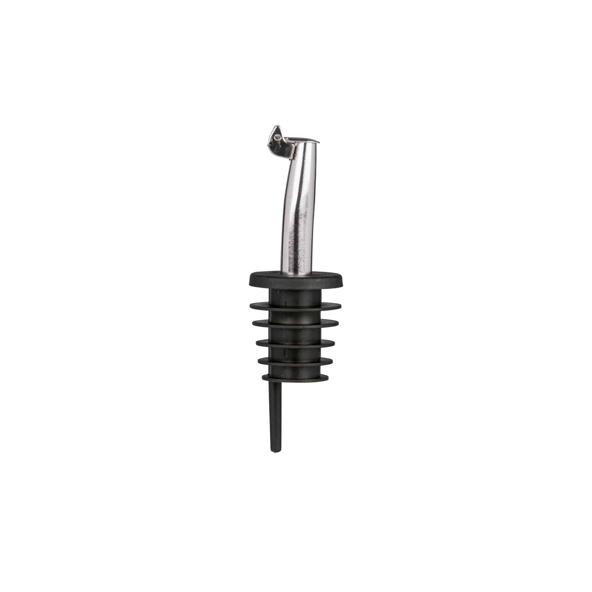 Pourer Inox with metal flap, stainless steel, silver