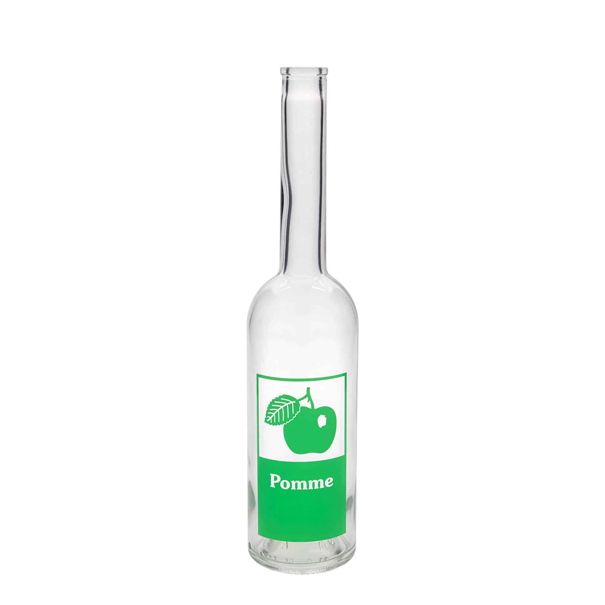 500 ml glass bottle 'Opera', design: apple, opening: cork