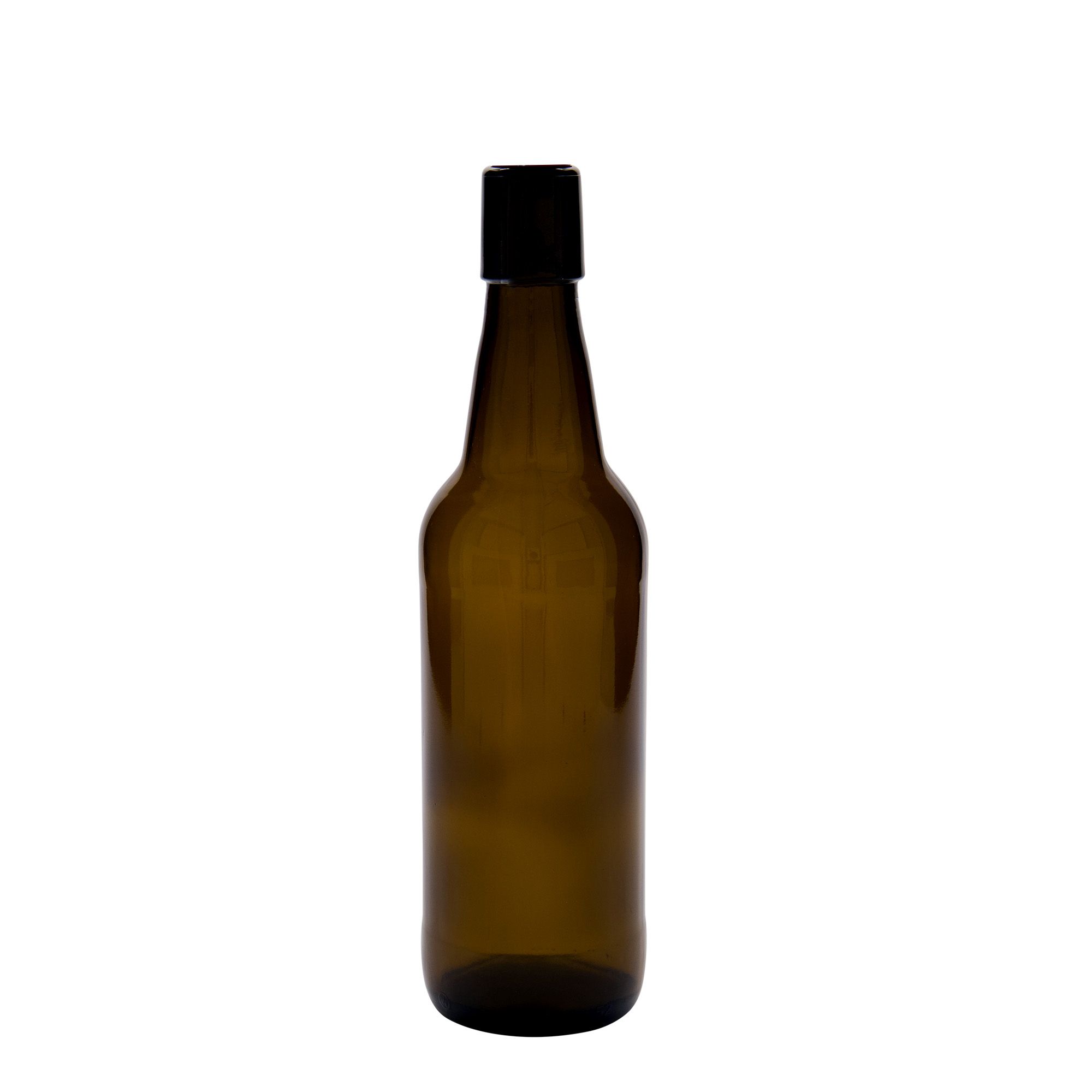 500 ml beer bottle, glass, brown, opening: swing top closure 500 ml beer bottle, glass, brown, opening: swing top closure