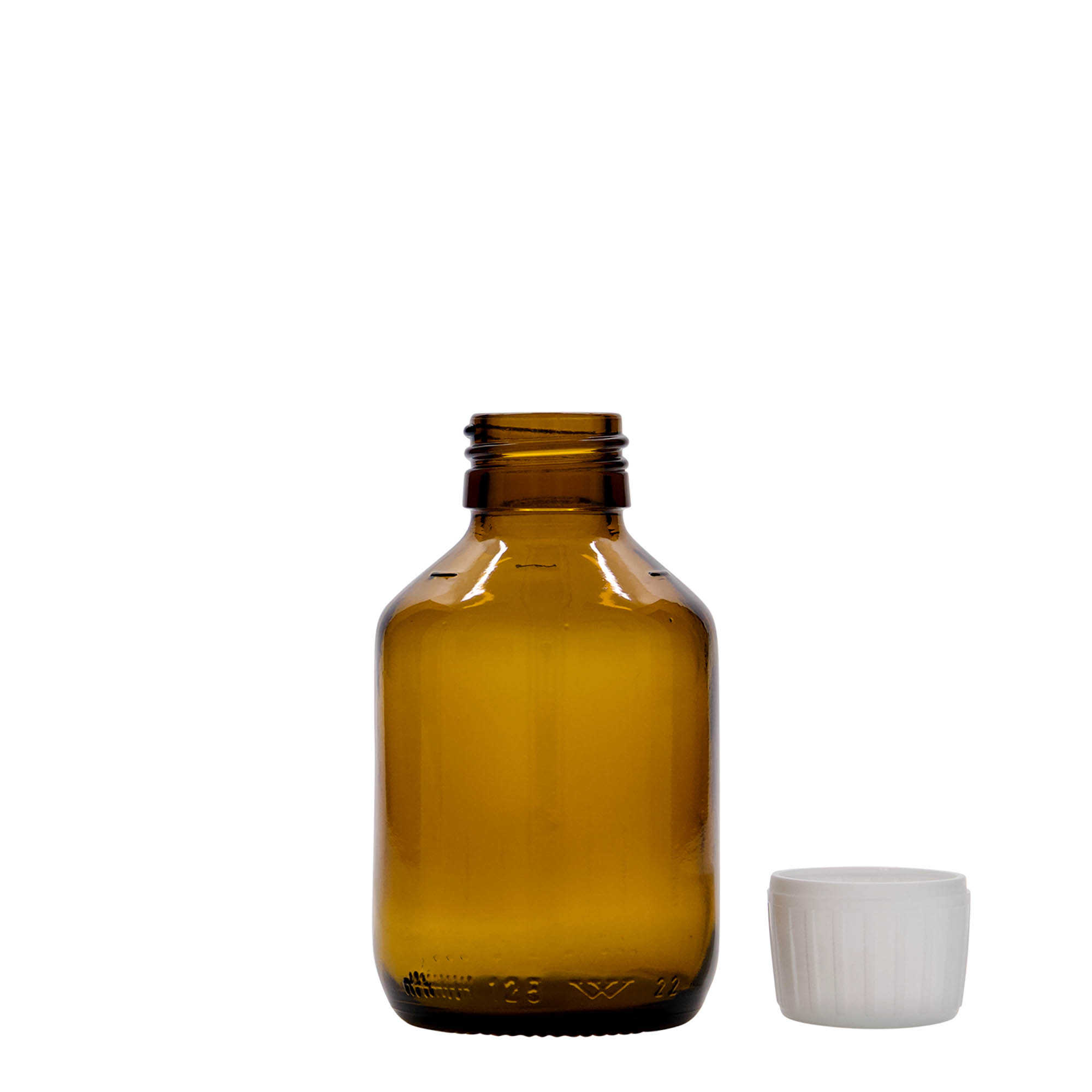 125 ml medicine bottle, brown, glass, opening: PP 28 125 ml medicine bottle, brown, glass, opening: PP 28