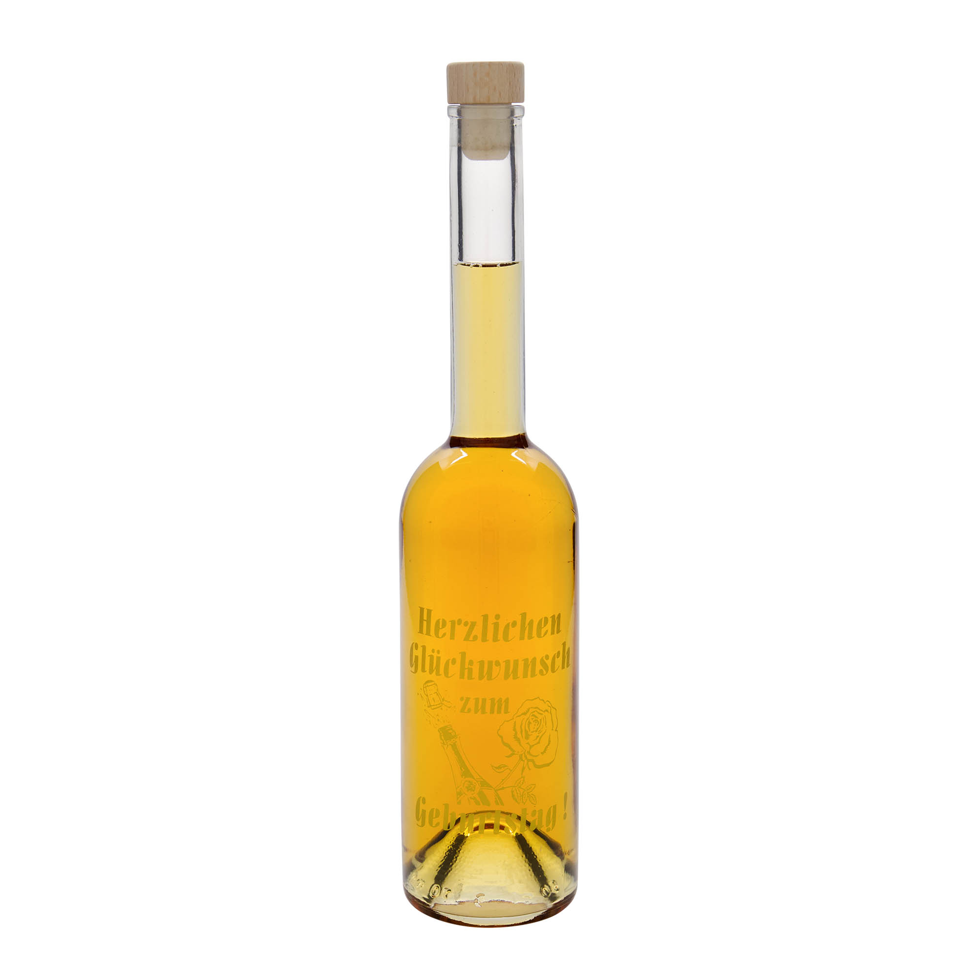 500 ml glass bottle ‘Opera’, design: birthday bottle, opening: cork