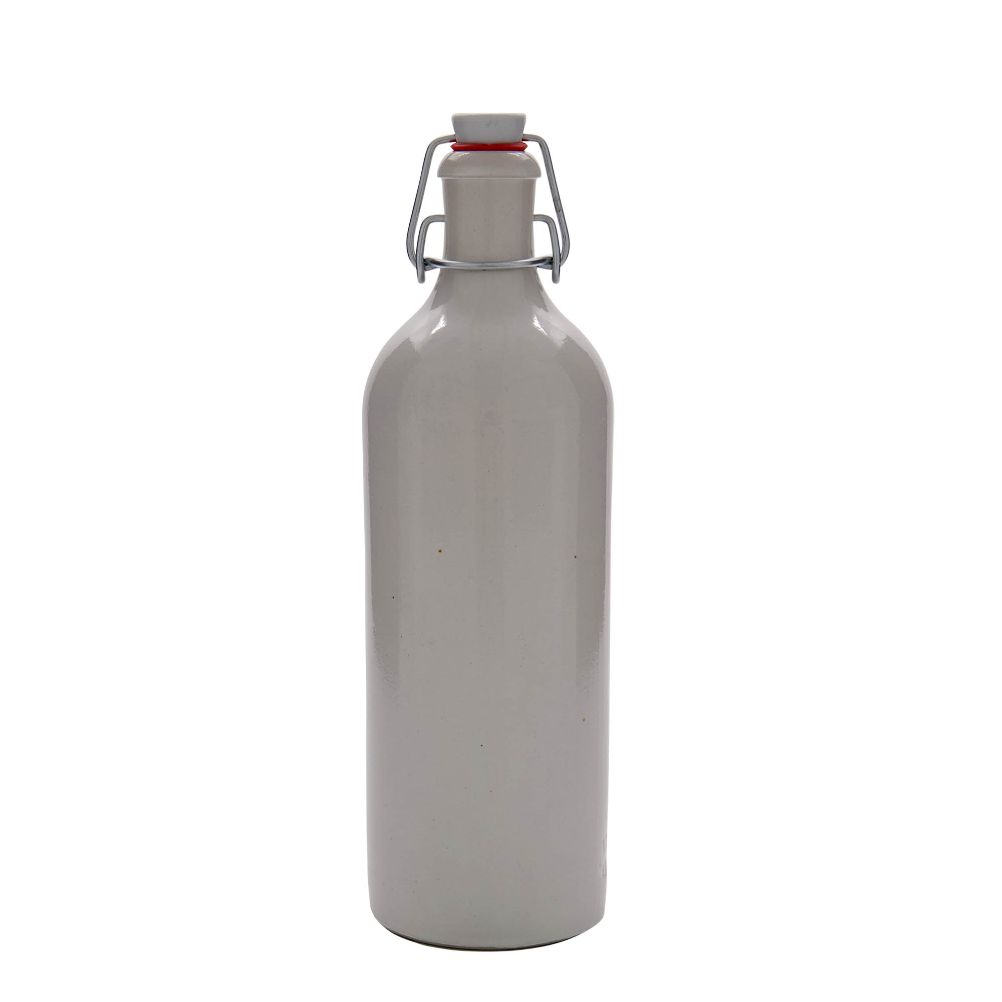 750 ml earthen jug, stoneware, white, closure: swing top