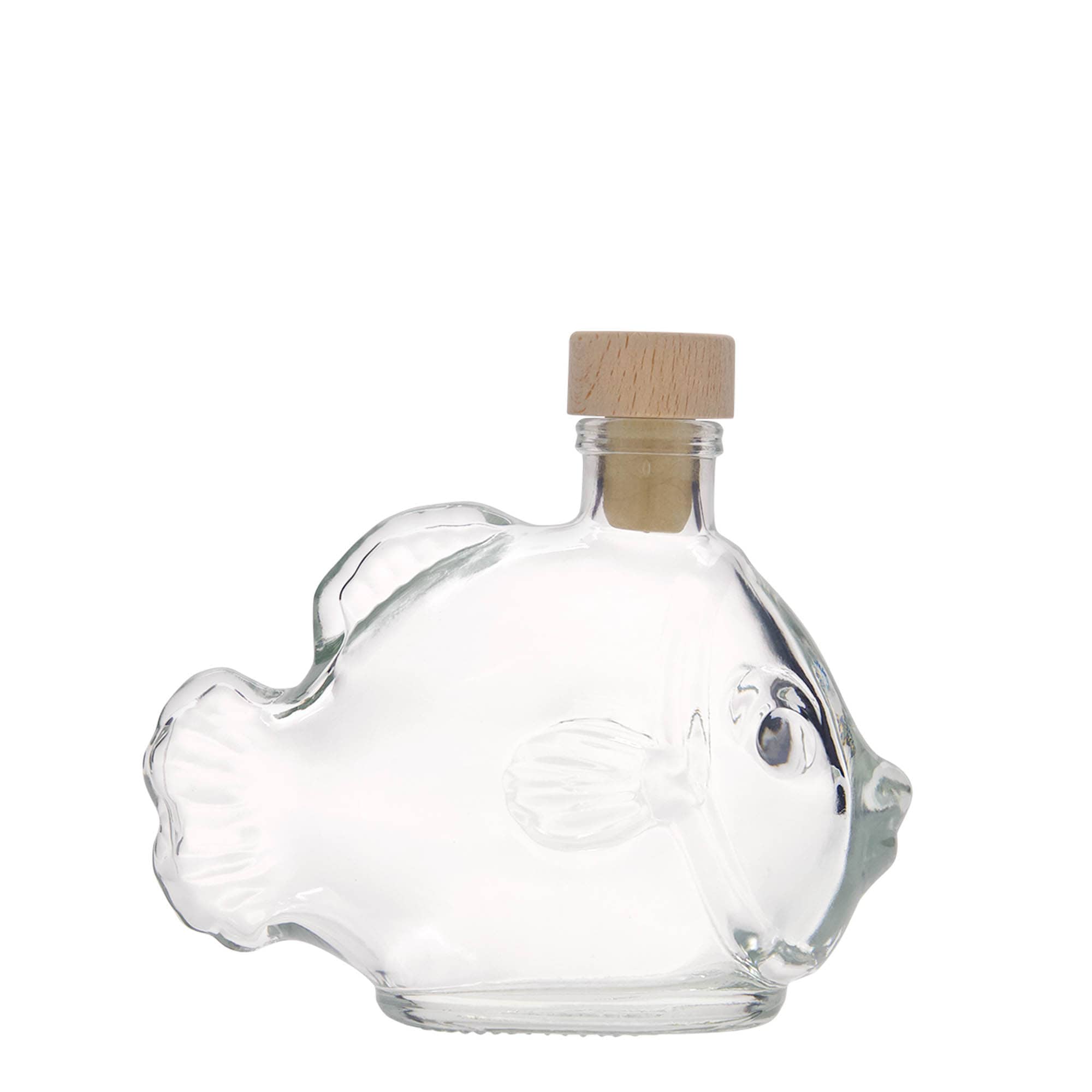 200 ml glass bottle 'Fish', opening: cork