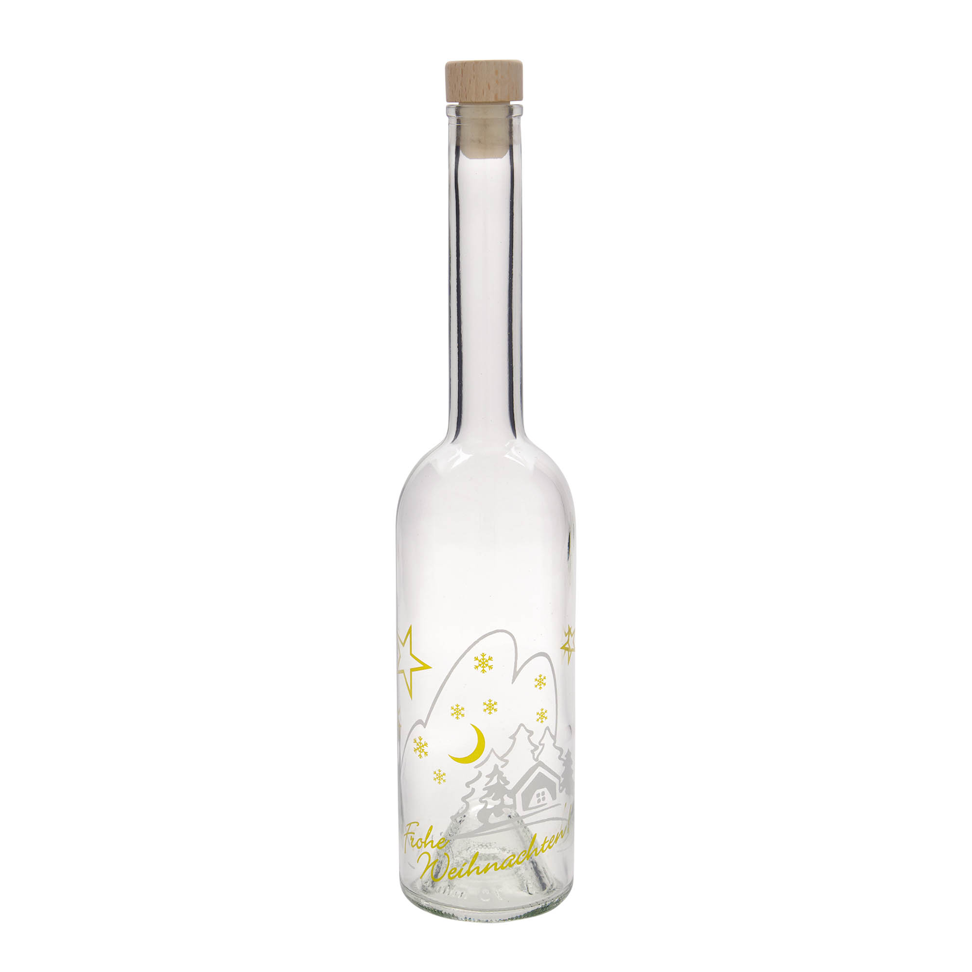 500 ml glass bottle ‘Opera’, motif: Christmas idyll, opening: cork