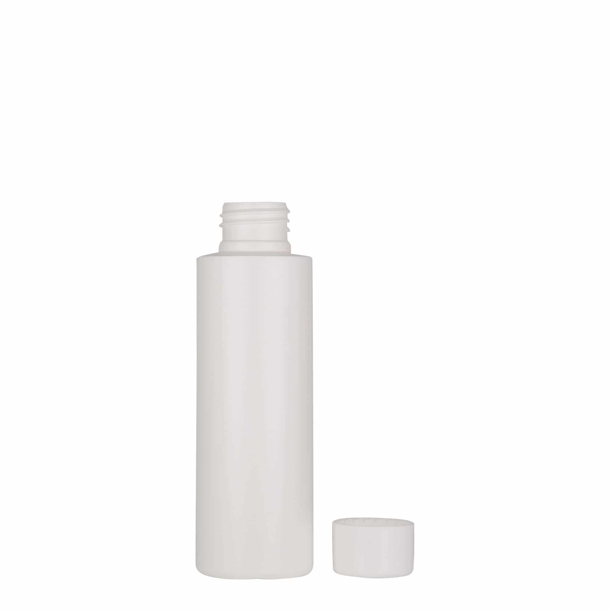 100 ml plastic bottle 'Pipe', green HDPE, white, closure: GPI 24/410