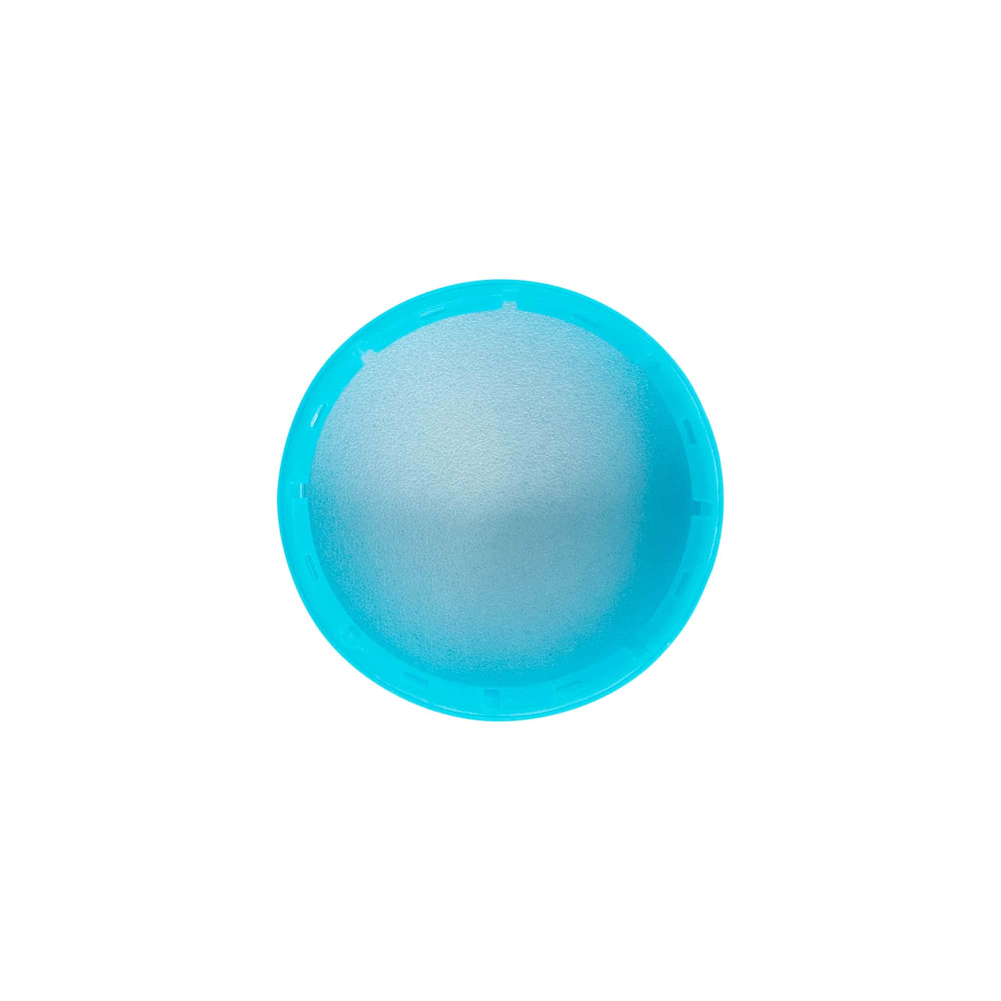 Screw cap 40mm, PE plastic, light blue