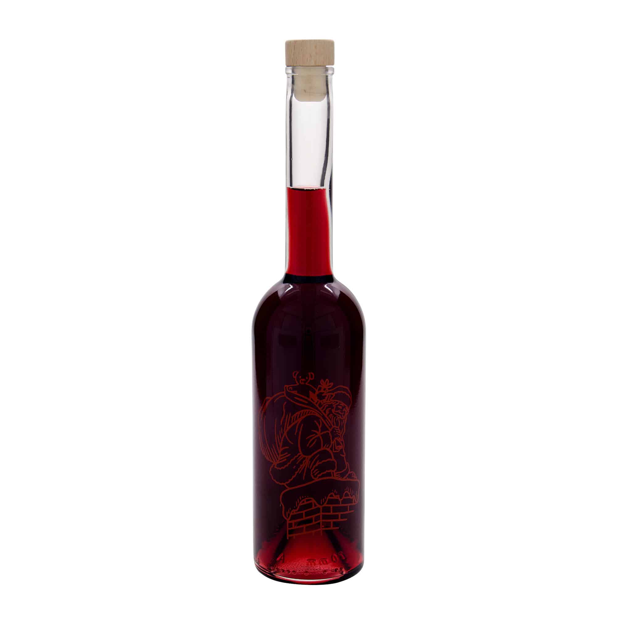 500 ml glass bottle 'Opera', print: gifts, closure: cork