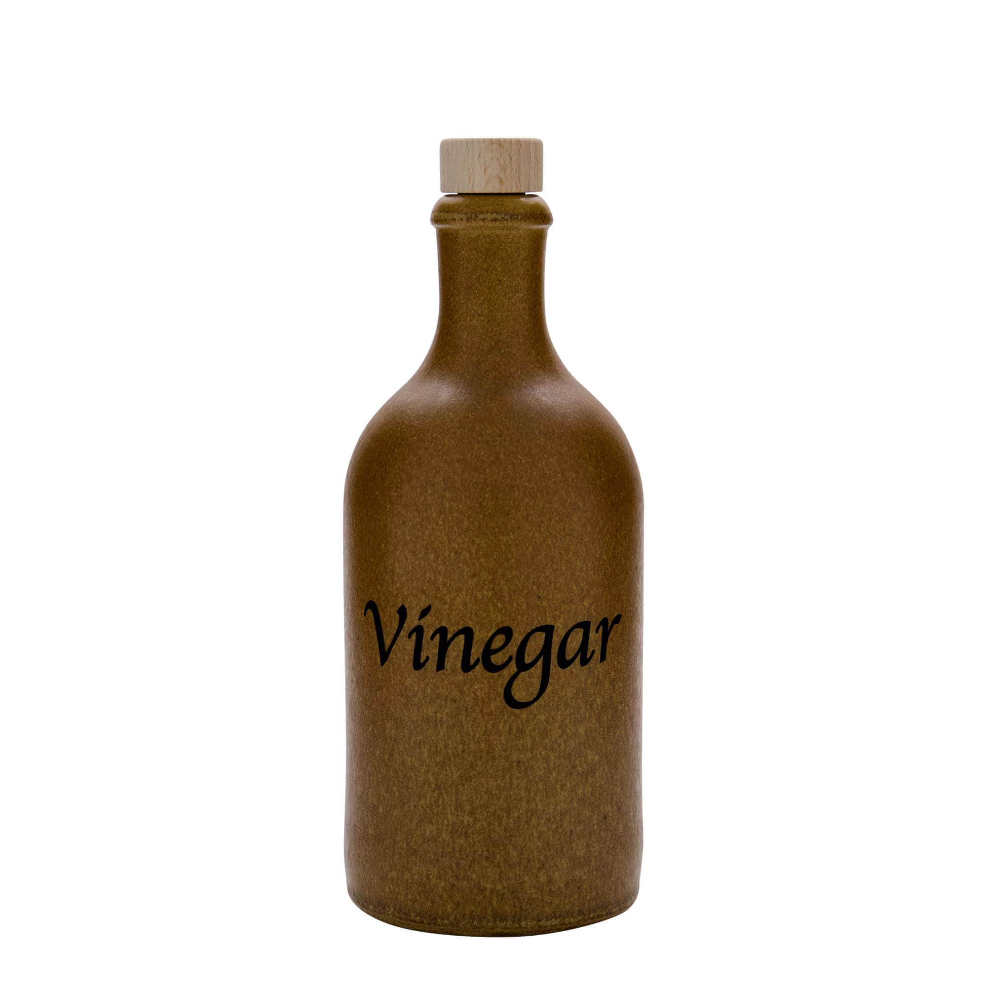 500 ml clay jug, motif: vinegar, stoneware, brown-crystal, opening: cork