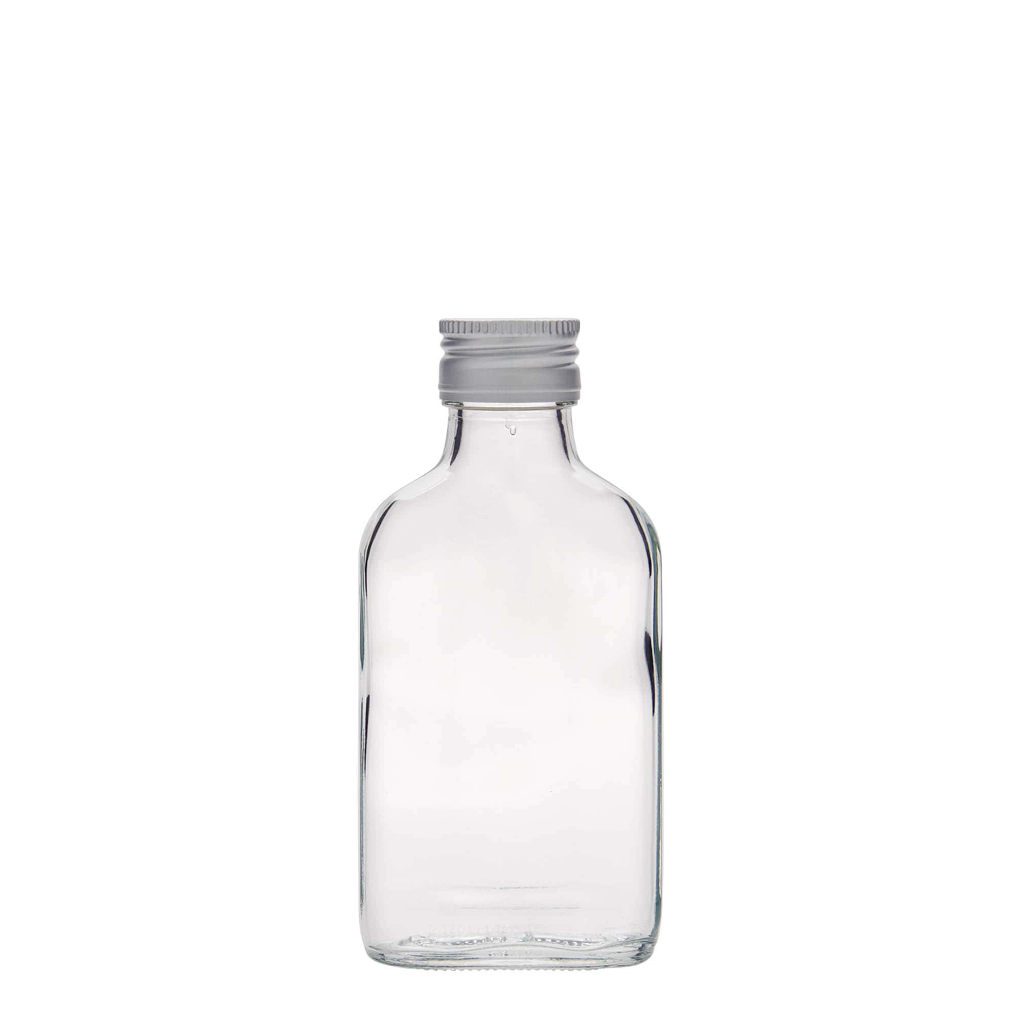 100 ml pocket bottle, rectangular, glass, opening: PP 28