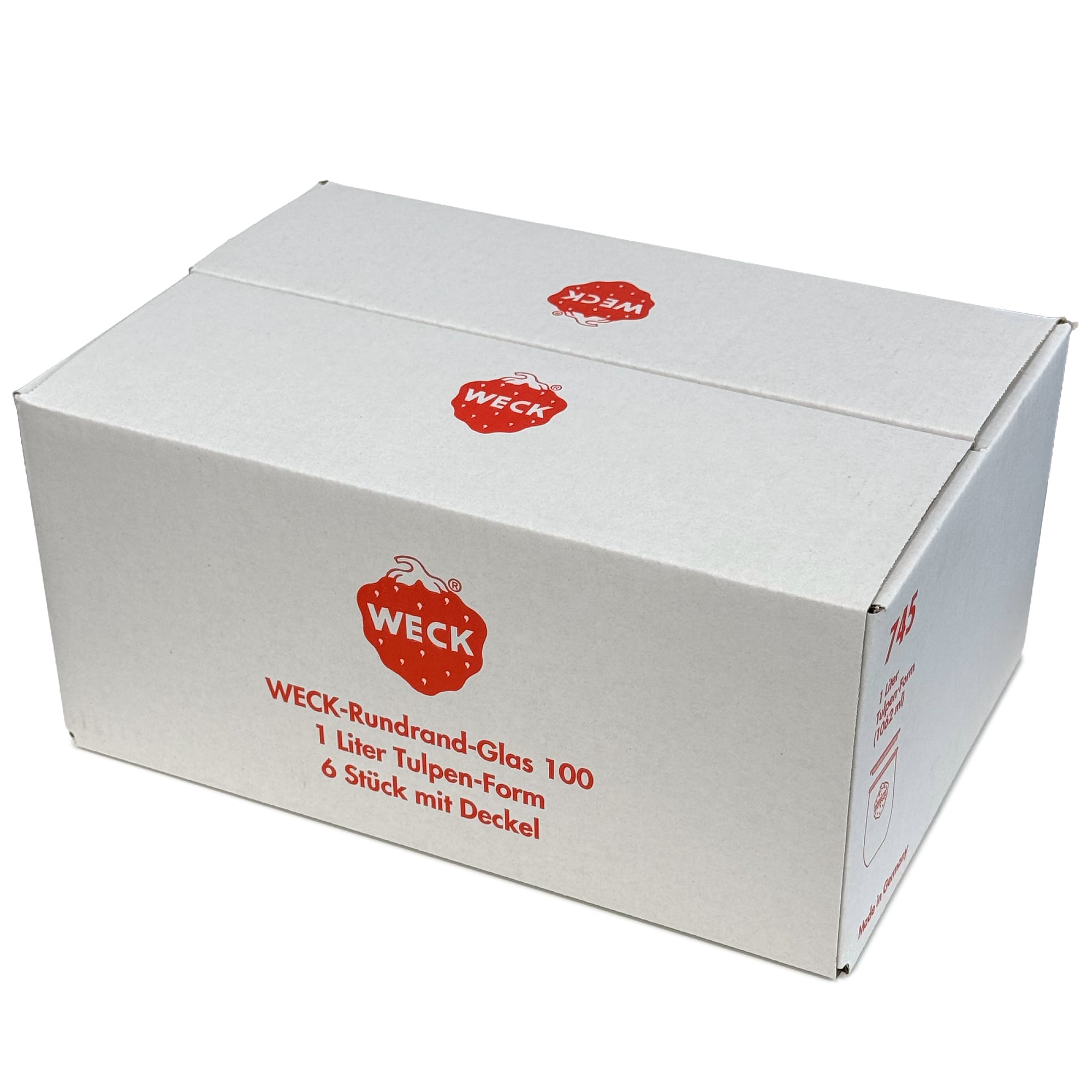 6x 1050 ml WECK tulip jar with glass lid RR 100