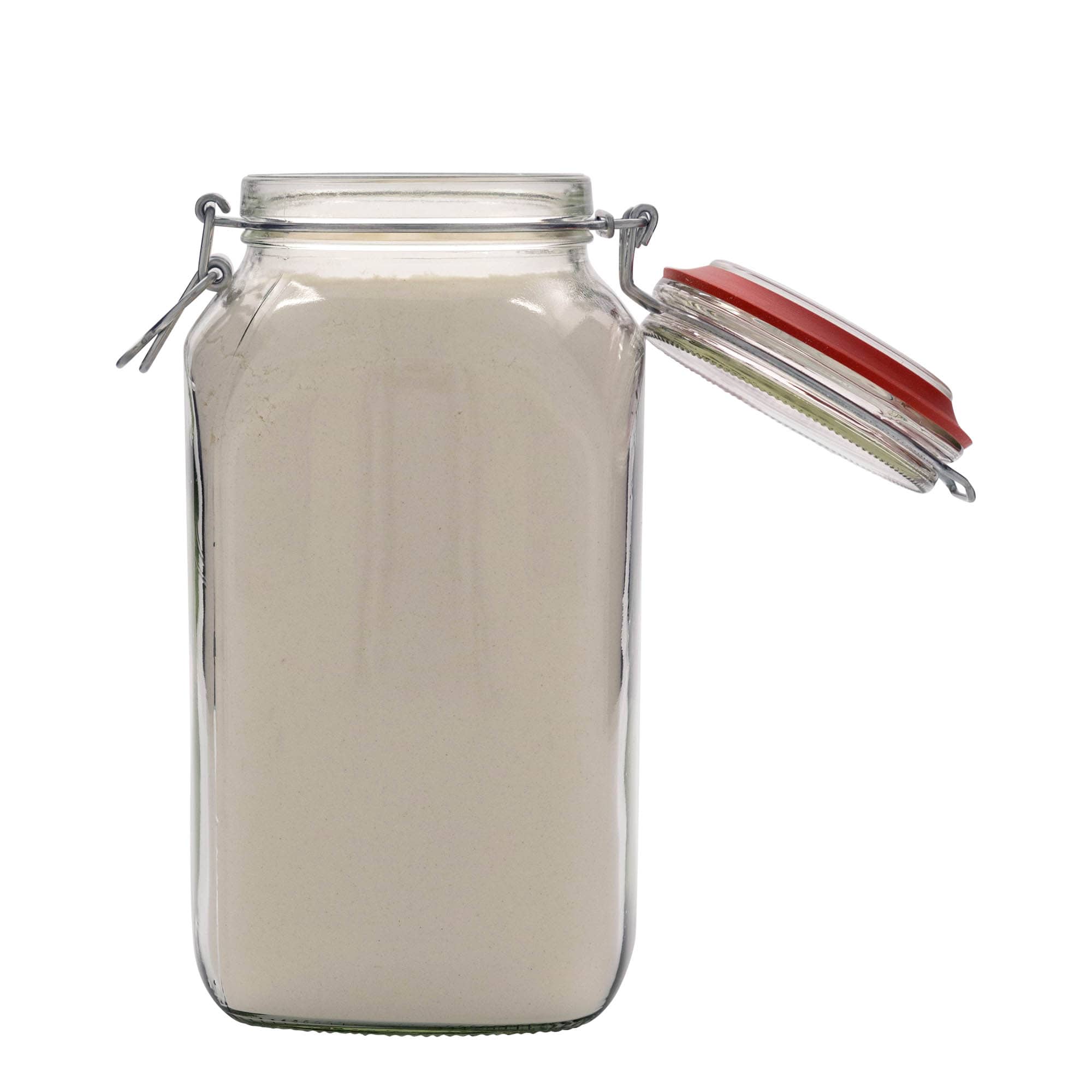 2,590 ml wire bail jar #, square, opening: wire bail closure
