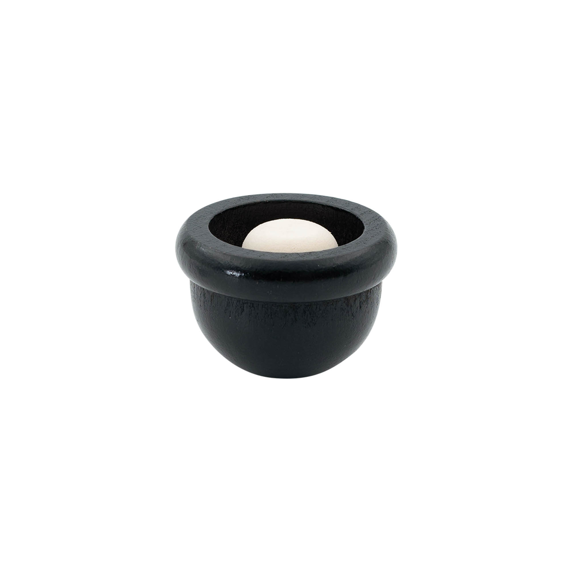 Handle cork 19 mm "Melon", wood/PE, black, for opening: cork Handle cork 19 mm "Melon", wood/PE, black, for opening: cork